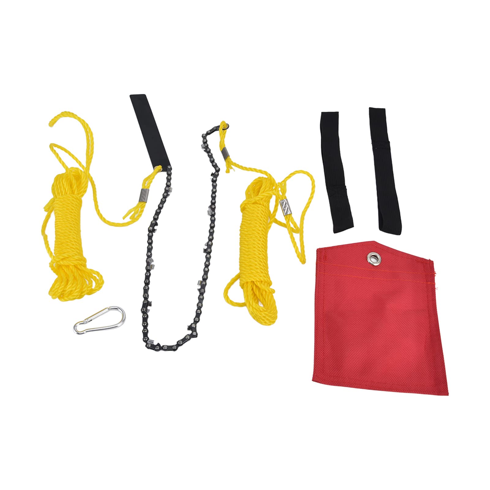 24 Inch High Reach Tree Limb Hand Rope Saw - Double Sided Manganese Steel Teeth Blades, Folding Pocket Chainsaw for Wood Cutting, Camping, Hunting & Gardening | Perfect for Outdoor Adventures, Yard Maintenance & Survival Situations