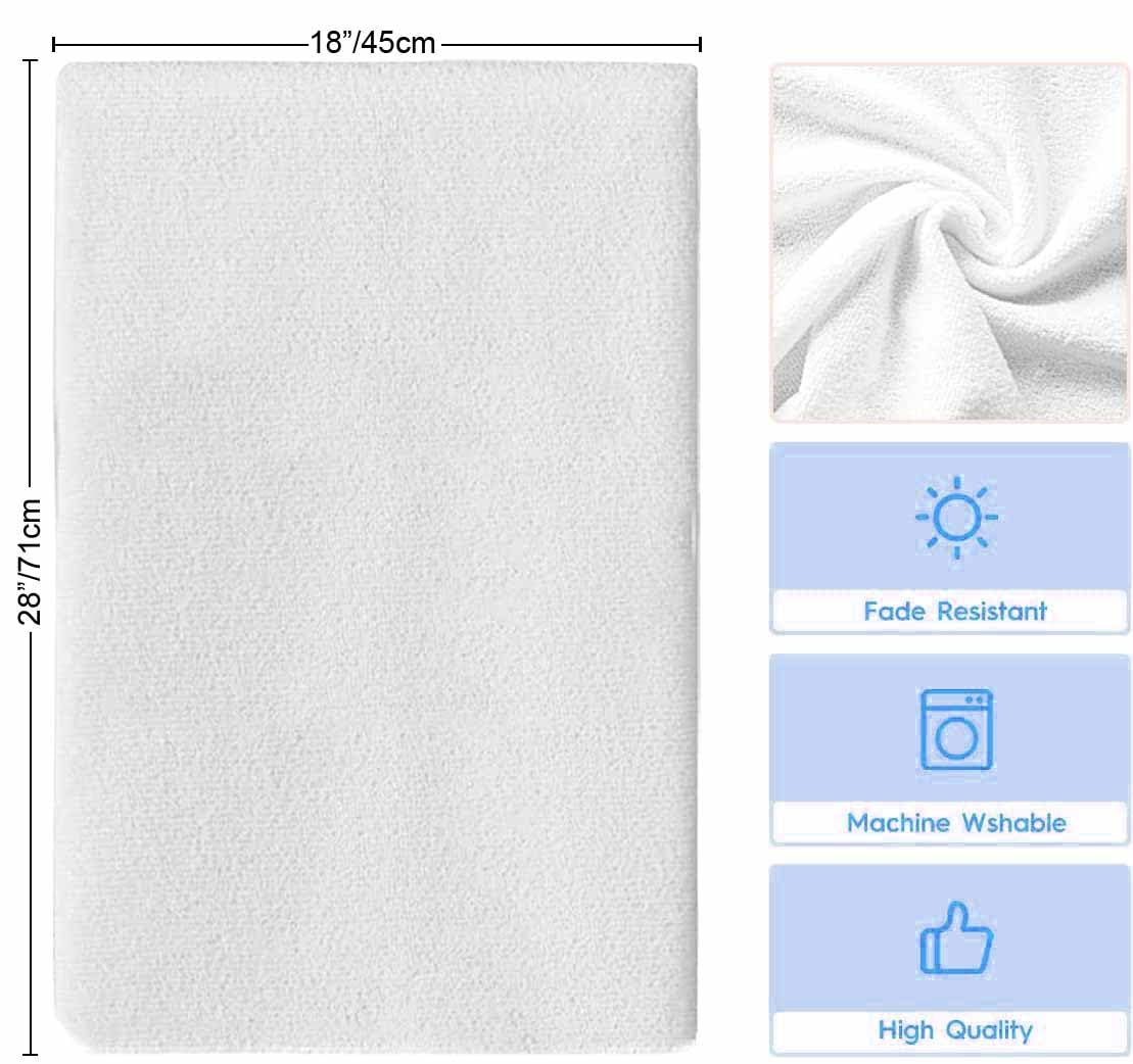 Premium White Kitchen Towel Set of 3 - Ultra Soft Absorbent Microfiber Hand Towels for Kitchen, Bathroom & Bar - Reusable, Washable & Fast Drying Cleaning Cloths - Perfect for Cooking, Cleaning & Home Decor