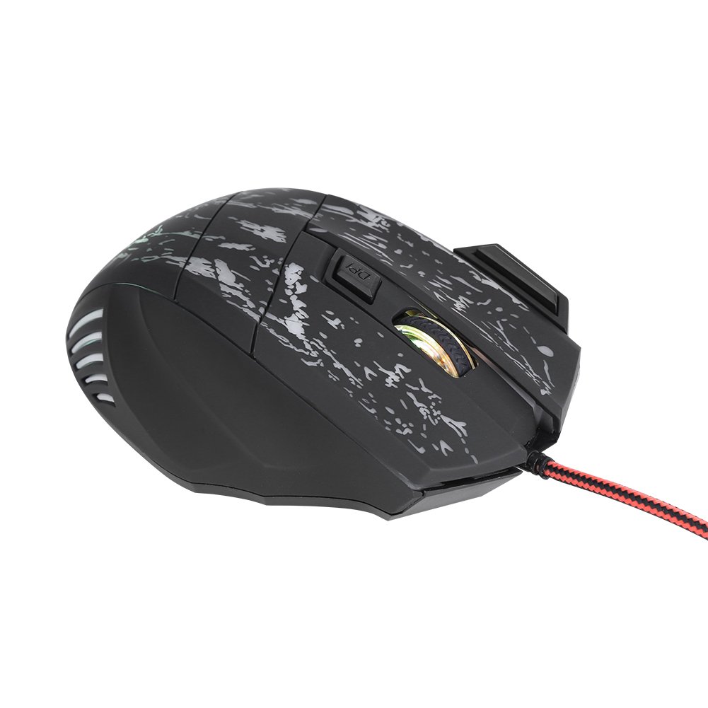Goshyda 7-Button RGB Gaming Mouse with Breathing Light - Wired Ergonomic Computer Mouse for PC Gamers - Perfect for FPS, MOBA & Esports Competition