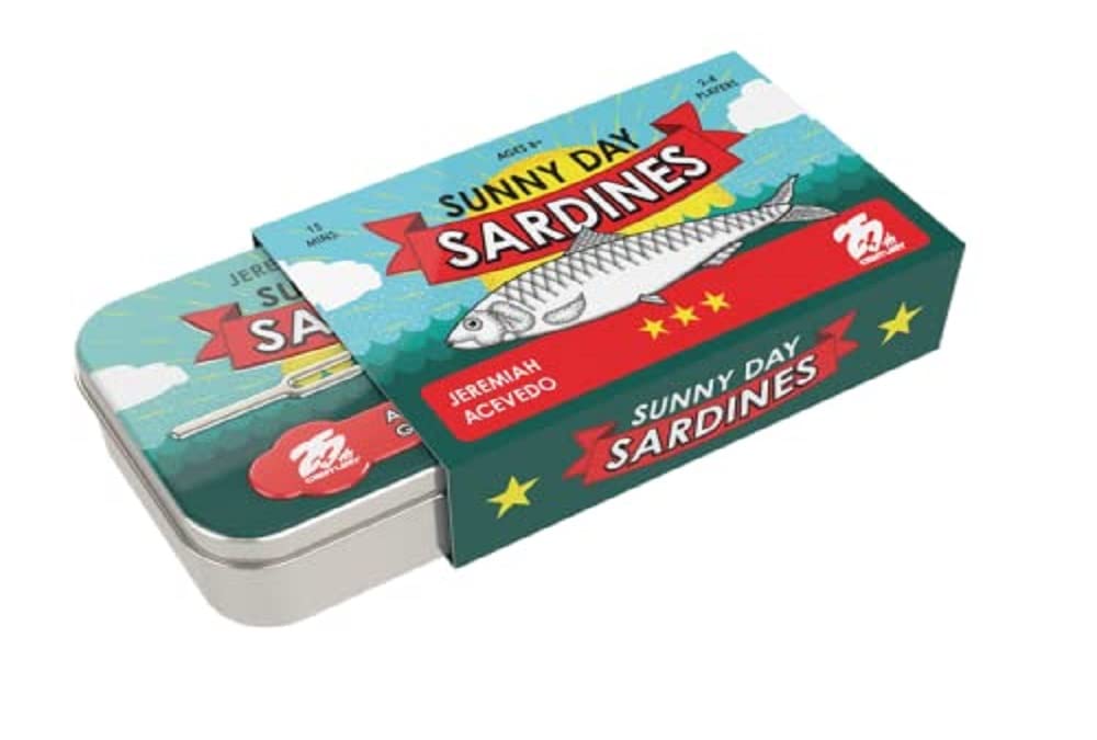 Sunny Day Sardines Card Game - Travel Size for 2-4 Players | Portable Mint Tin | Perfect for Camping & Road Trips