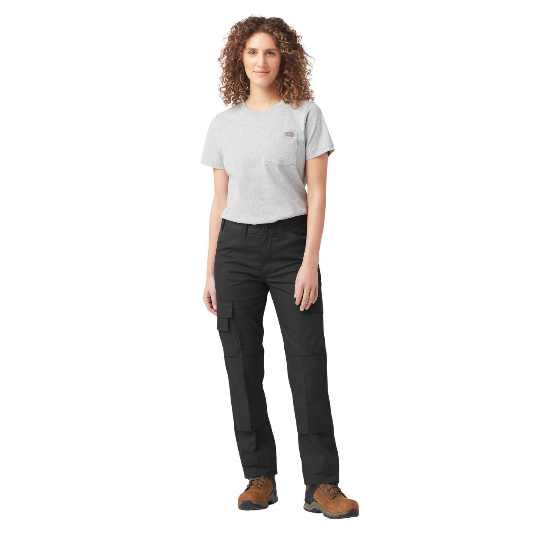 Dickies Women's Everyday Flex Cargo Work Pants WBT002 - Comfortable Stretch Utility Pants for Work & Outdoor Activities (Black) - Perfect for Construction, Hiking & Casual Wear