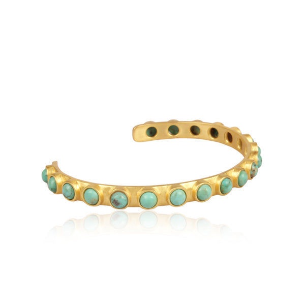 Turquoise Studded Cuff Bracelet for Women - Boho Chic Handmade Jewelry - Perfect for Festivals, Weddings & Everyday Wear