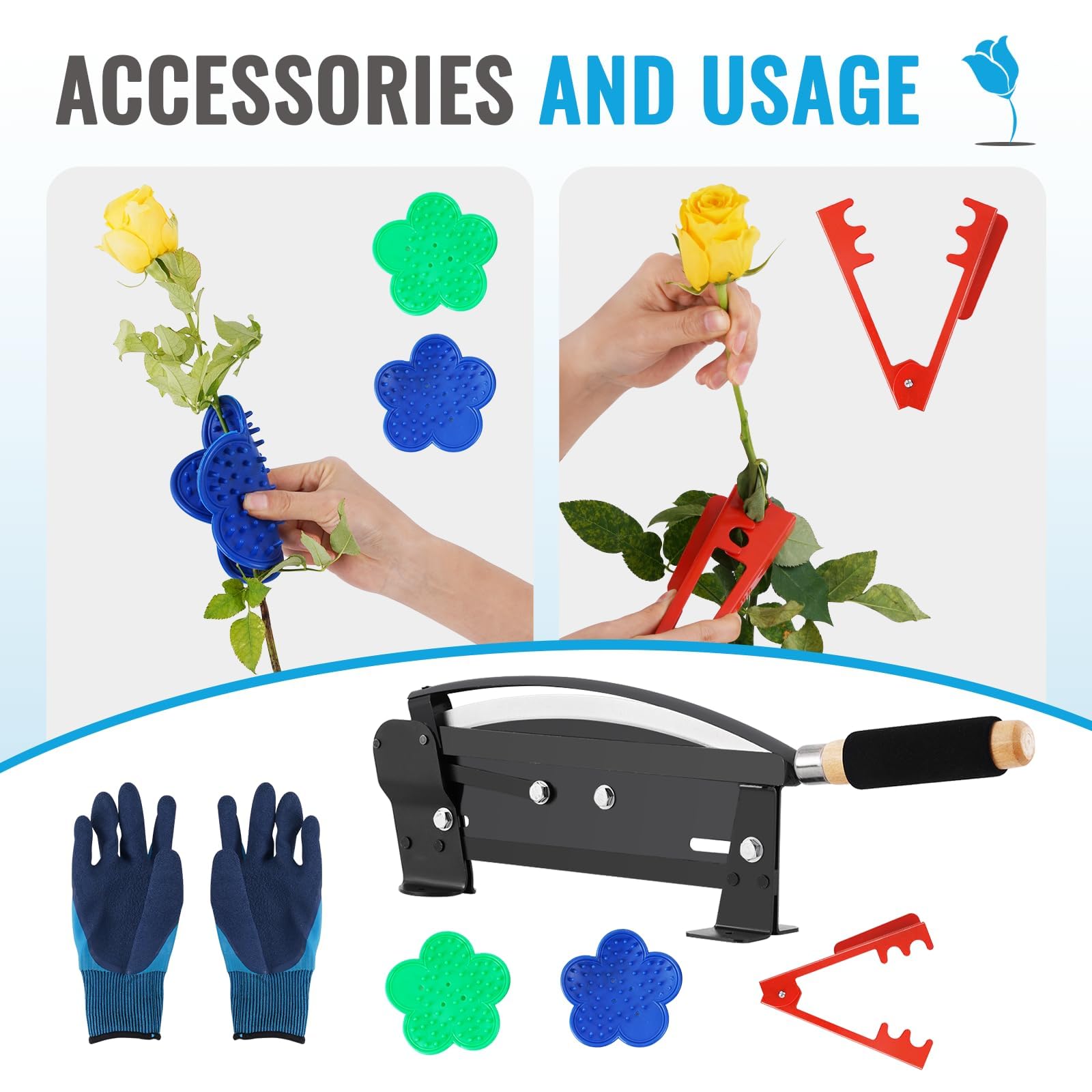 Professional Floral Stem Cutter with Safety Latch - Sharp Flower Stem Trimmer for Fresh Cut Flowers, Florists, Gardeners & DIY Bouquets - Perfect for Flower Arranging, Wedding Decor & Gardening Tools