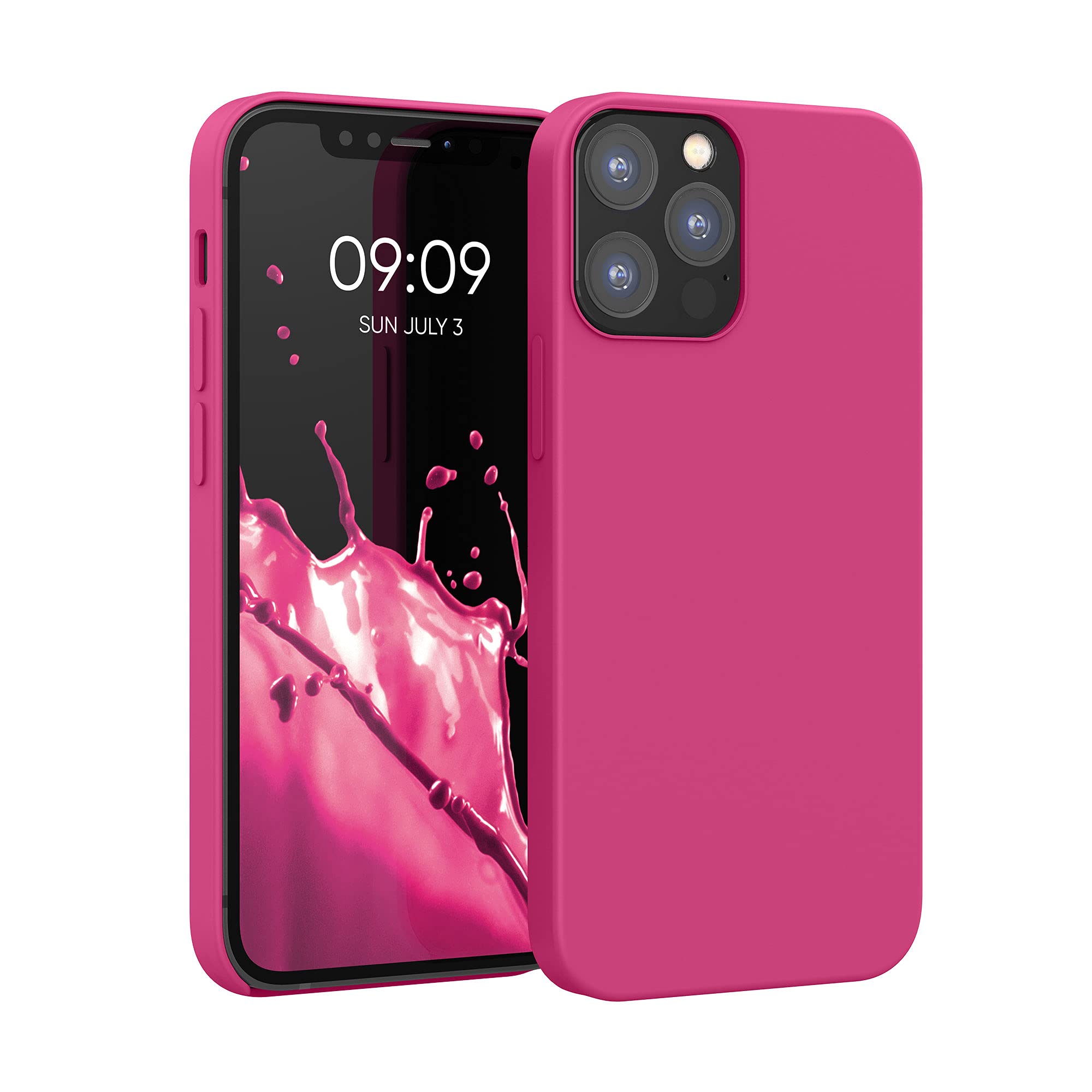 kwmobile Premium TPU Silicone Case for Apple iPhone 12 & iPhone 12 Pro - Soft Protective Phone Cover in Raspberry Pink - Perfect for Everyday Use, Work & Travel
