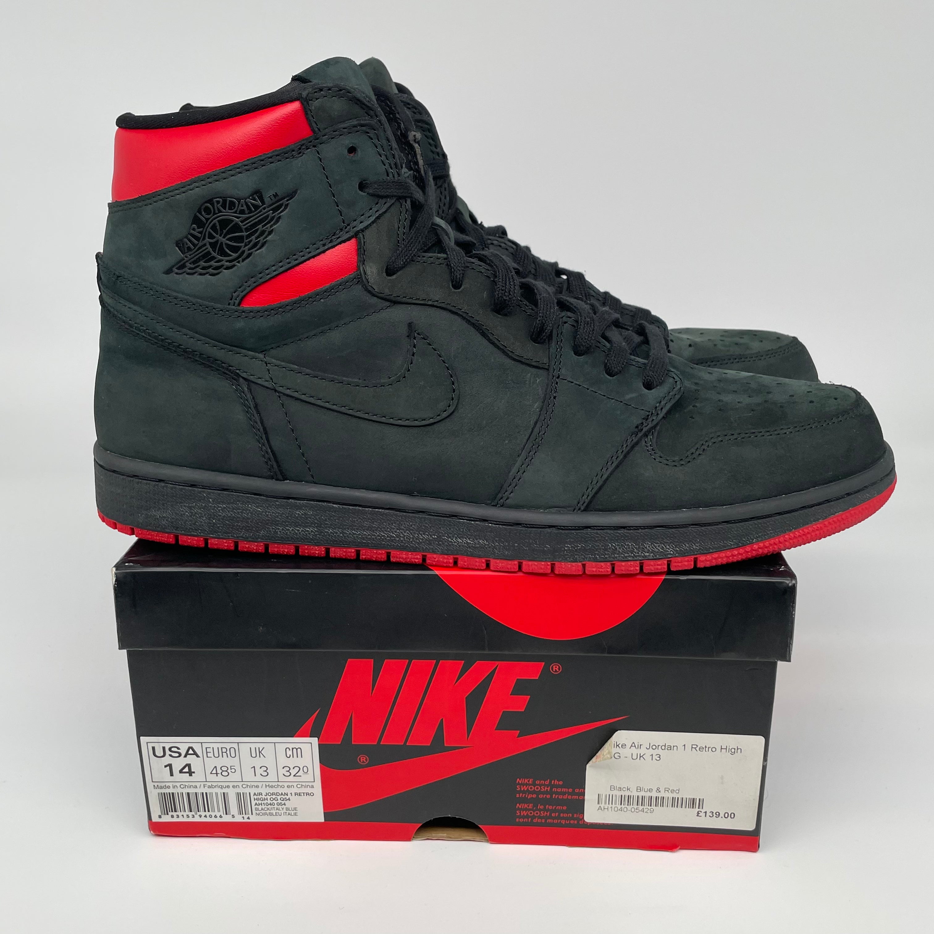 AIR JORDAN 1 QUAI 54 Basketball Shoes Men's Size 14 AH1040-054 - Retro High Tops for Streetwear & Court Performance