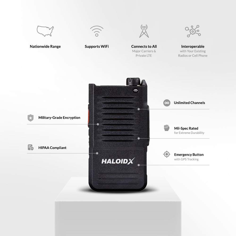 Rent HaloidX X1 Secure & Interoperable LTE POC Radio - Push to Talk Over Cellular (Daily Rental) for Emergency Response & Field Communications