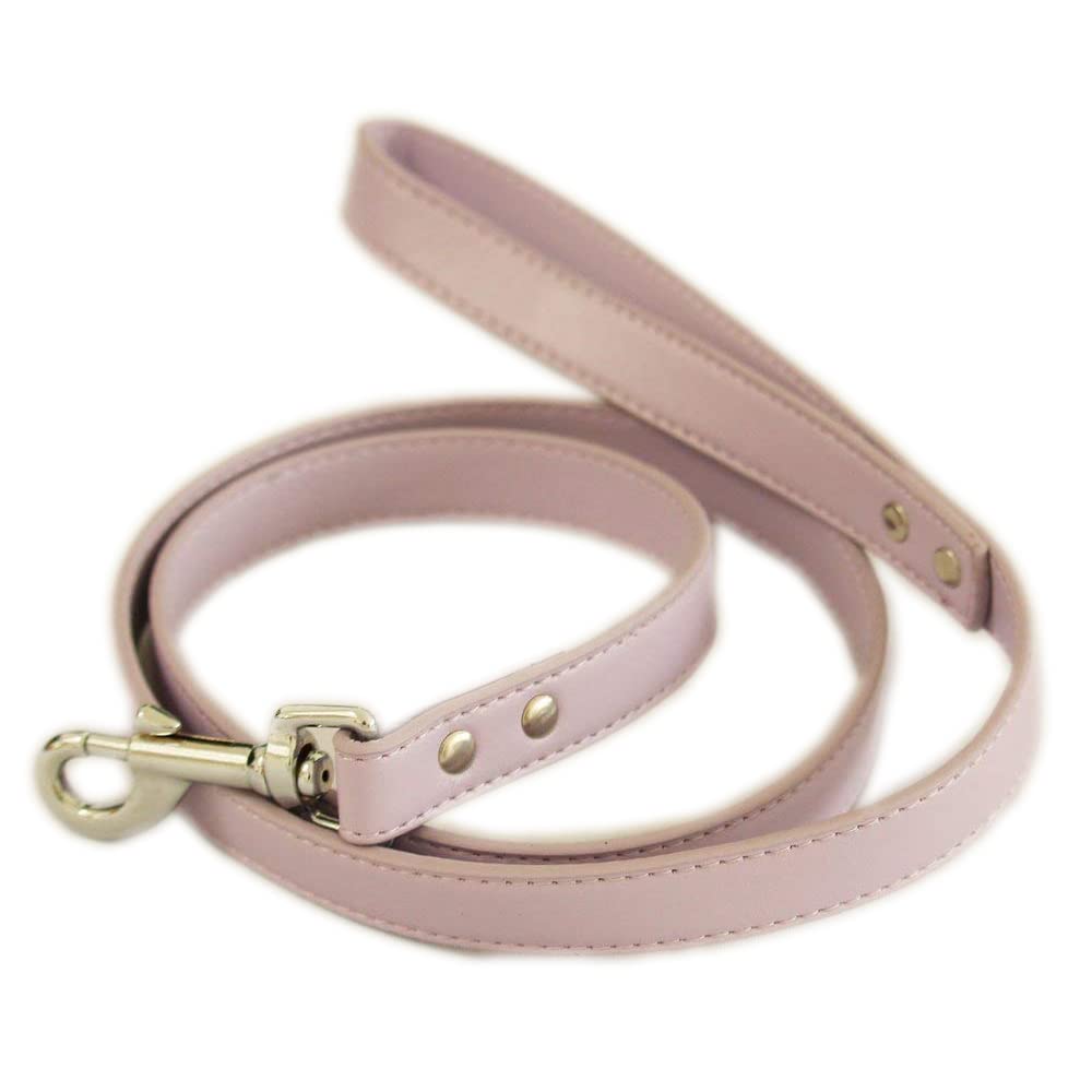 Lilac Leather Dog Leash - Premium Pet Accessory for Small & Medium Dogs - Perfect for Weddings, Walks & Outdoor Adventures
