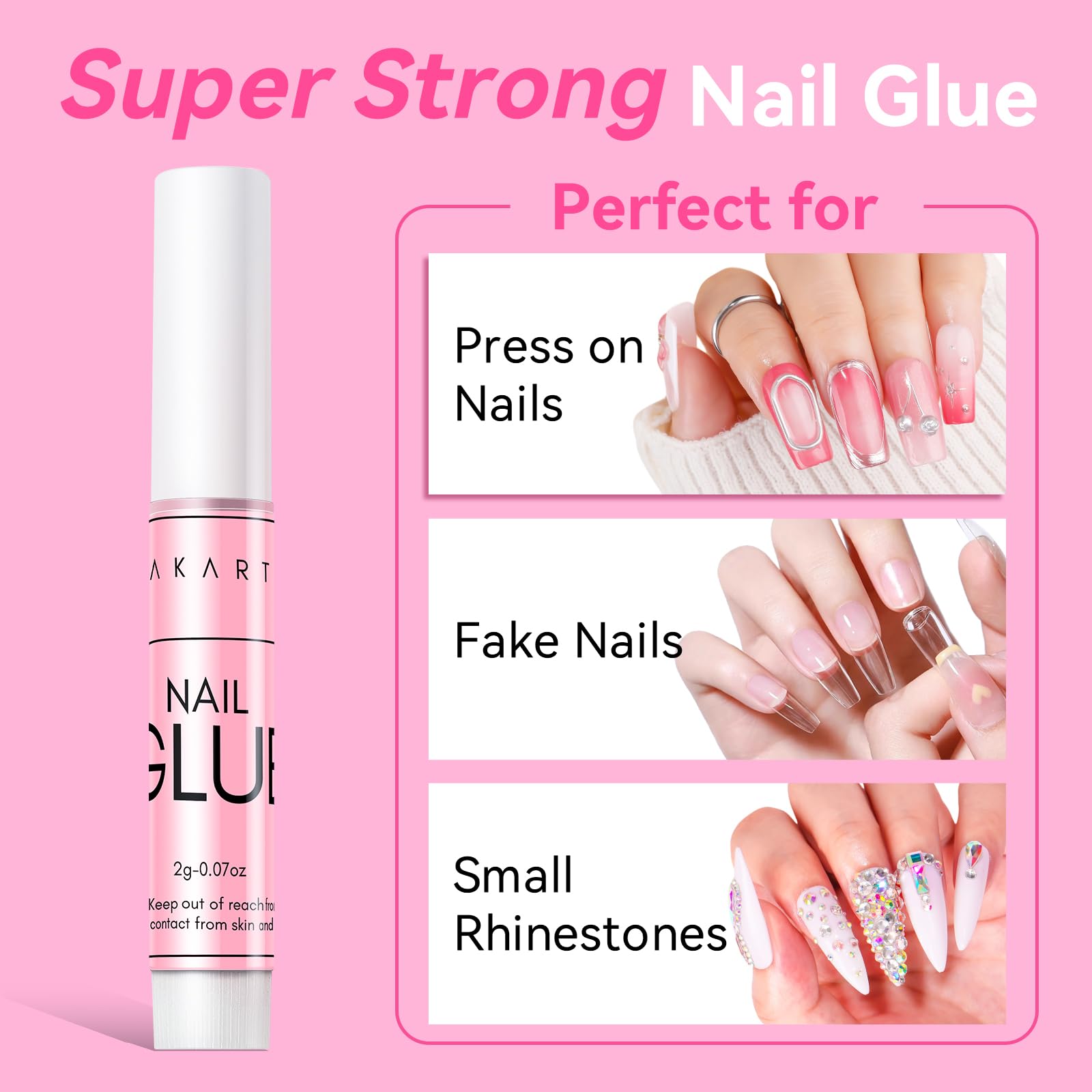 **Makartt Super Strong Nail Glue for Press On Nails – Long Lasting Nail Adhesive for Fake Nails, Acrylic Nails & Broken Nail Repair (0.07oz, 5Pcs) – Perfect for Salon, Home Manicures & Nail Art**