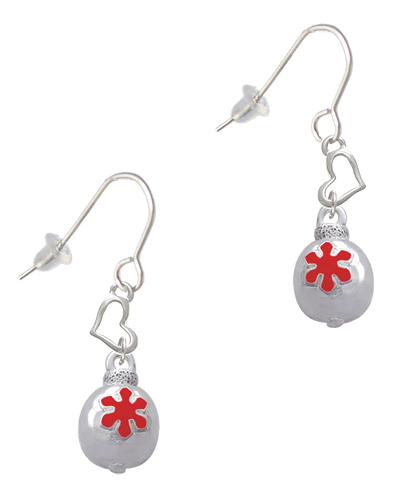 Snowflake Heart French Earrings - Elegant Plated Jewelry for Parties & Gifts