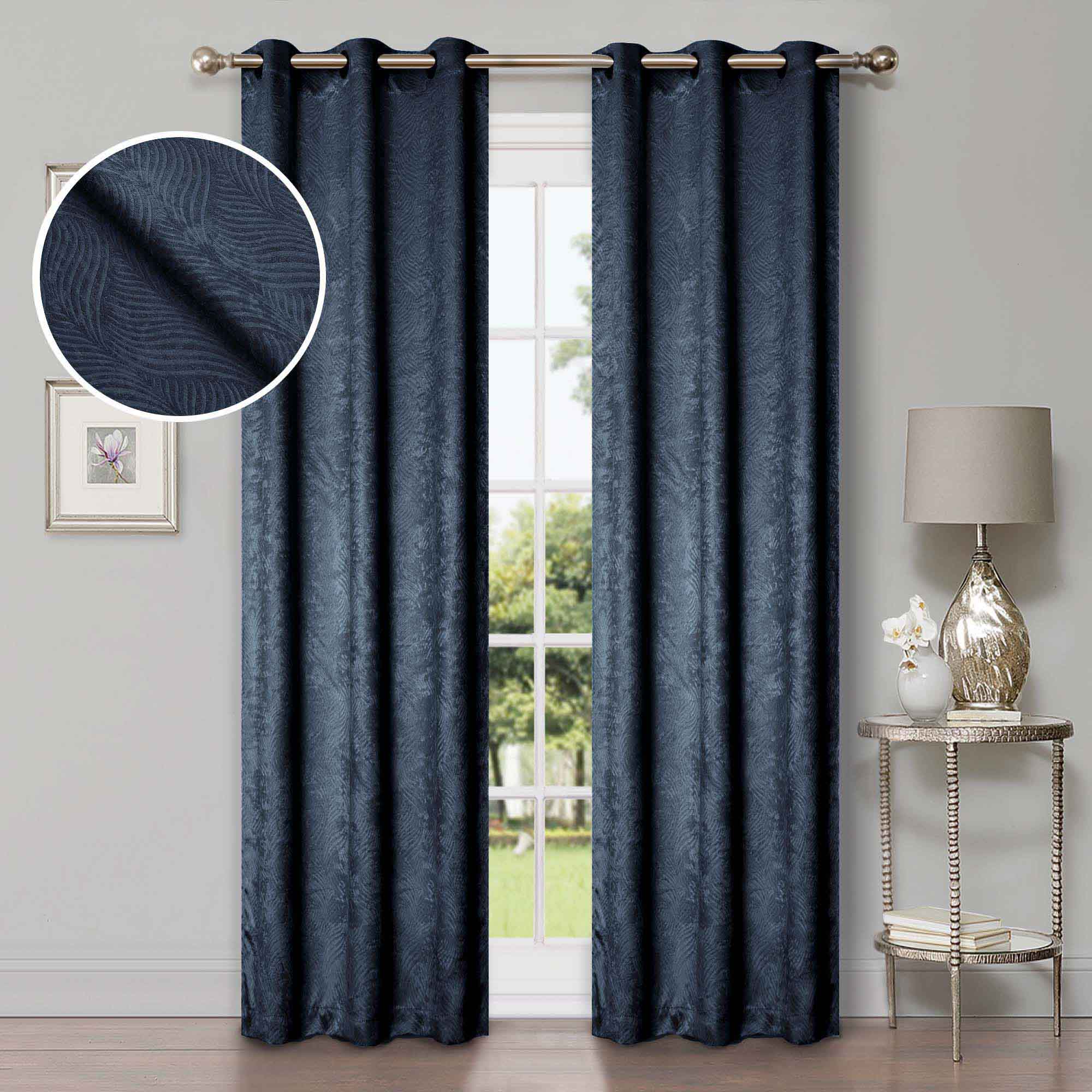 Waverly Modern Washable Blackout Curtains - Room Darkening Window Treatment Panel Set for Bedroom & Living Room - Noise Reducing Thermal Insulated Drapes for Better Sleep & Privacy