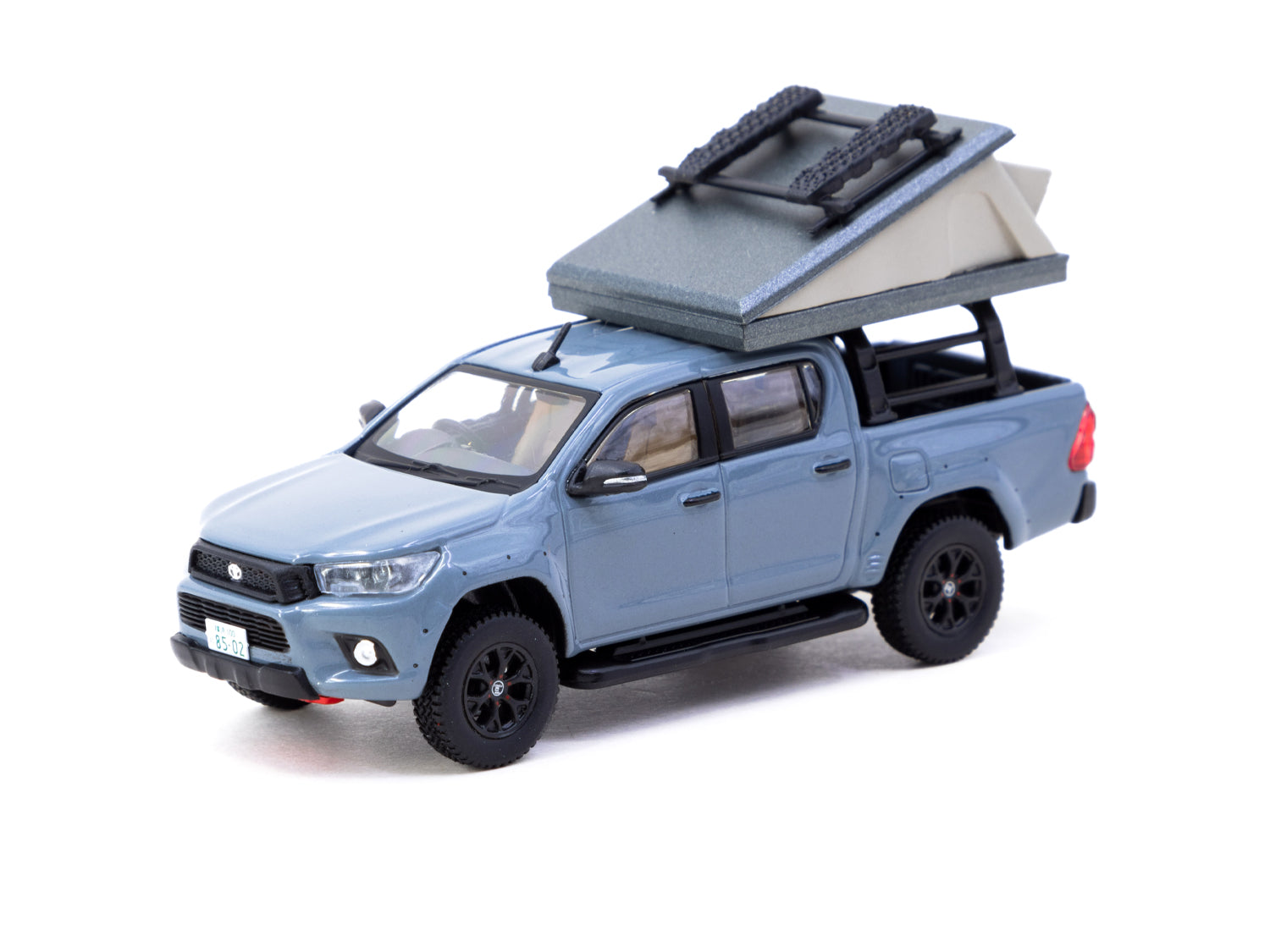 Tarmac Works 1/64 Scale Toyota Hilux Diecast Model Car - Grey (ROAD64) | Collectible Toy for Display, Racing Scenes & Diecast Enthusiasts