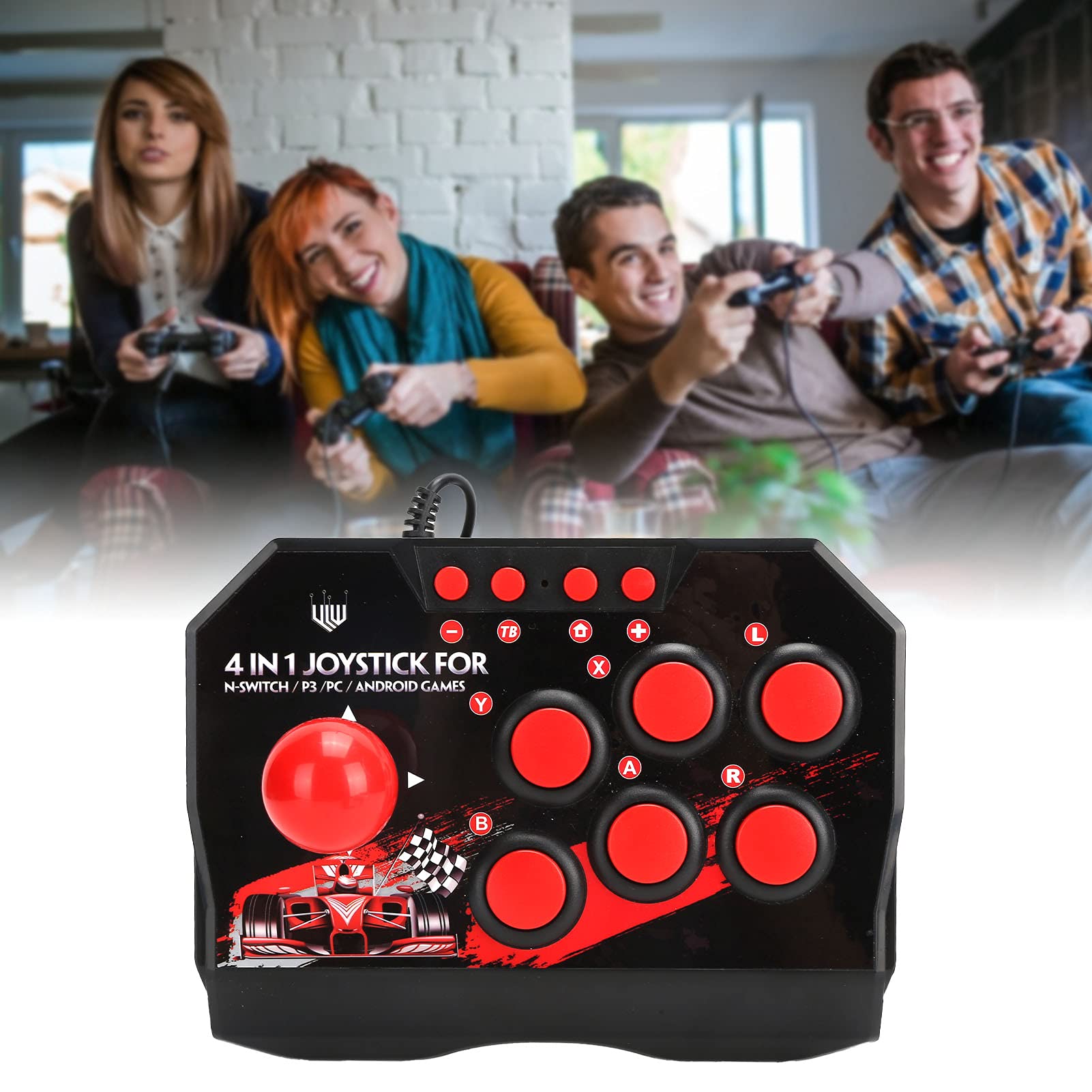 Leapiture Arcade Fight Stick for Switch/PC/PS3 - Wired Gaming Controller for Arcade Style Play