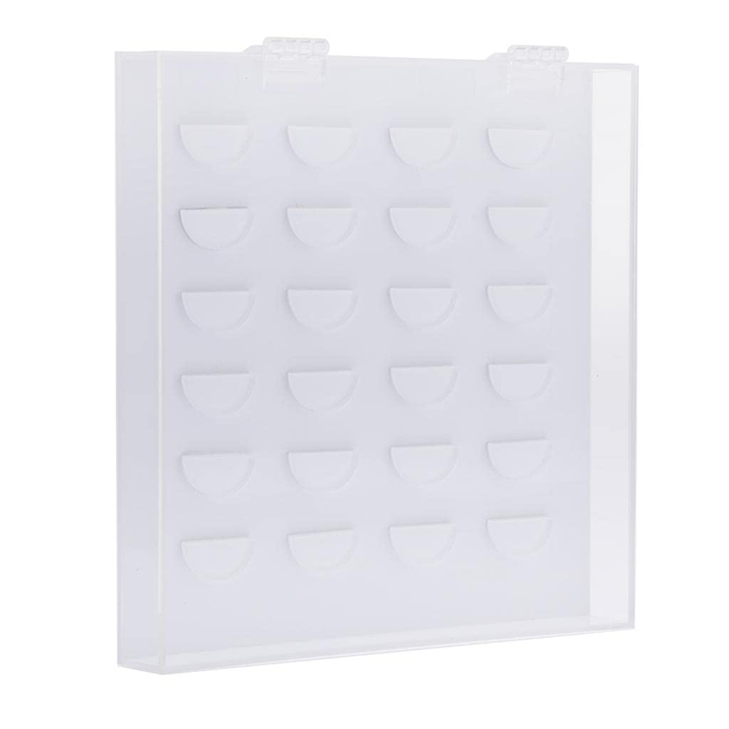 LOSA Clear Acrylic False Eyelash Storage Box - 24 Compartment Eyelash Organizer Case with Lid - Perfect for Lash Artists, Salons & Makeup Enthusiasts - Keep Lashes Clean & Organized at Home or On-the-Go
