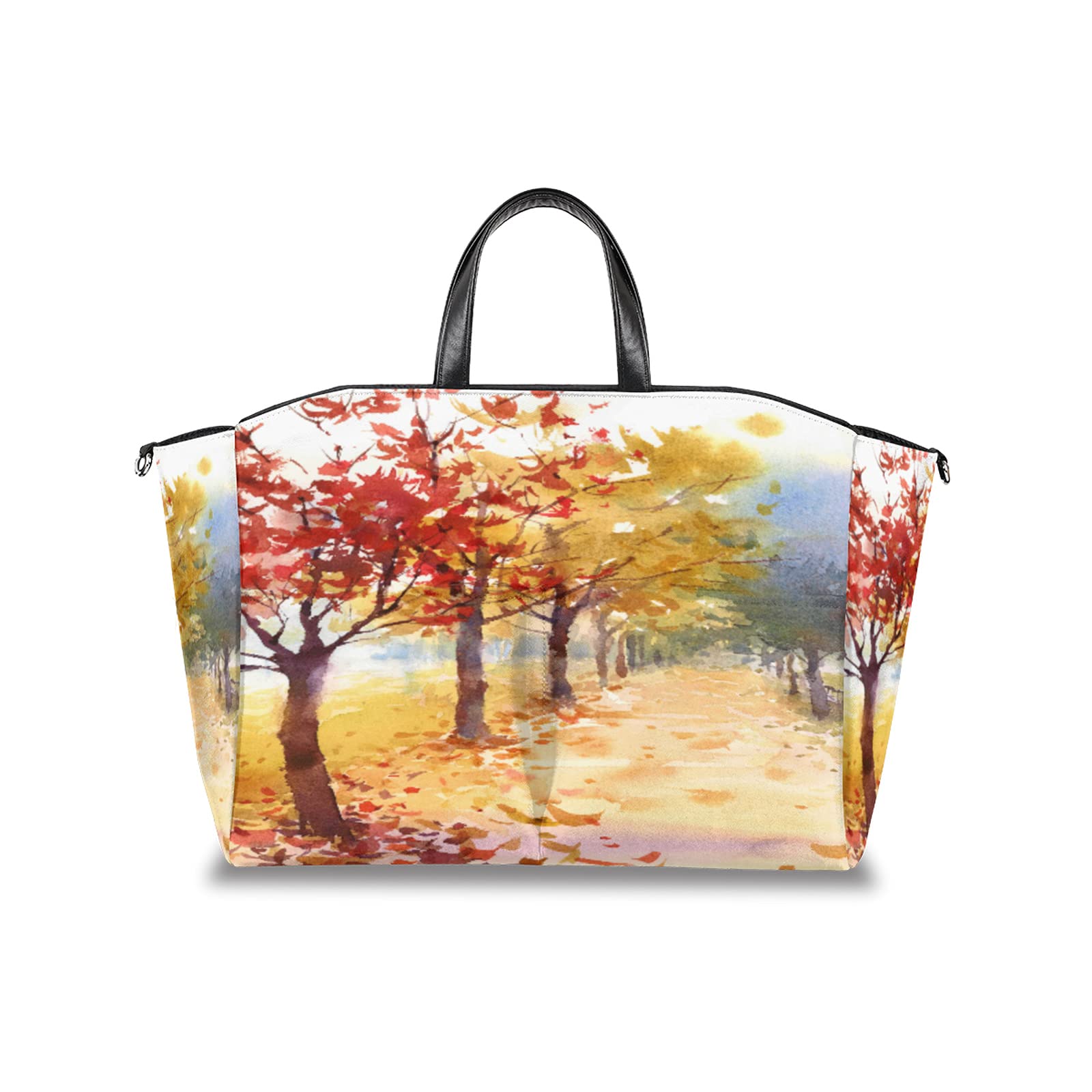 Waterproof Multifunctional Diaper Bag Tote - Fall Autumn Trees Watercolor Design Baby Stroller Organizer for Moms | Perfect for Travel, Shopping & Daily Outings with Baby Essentials