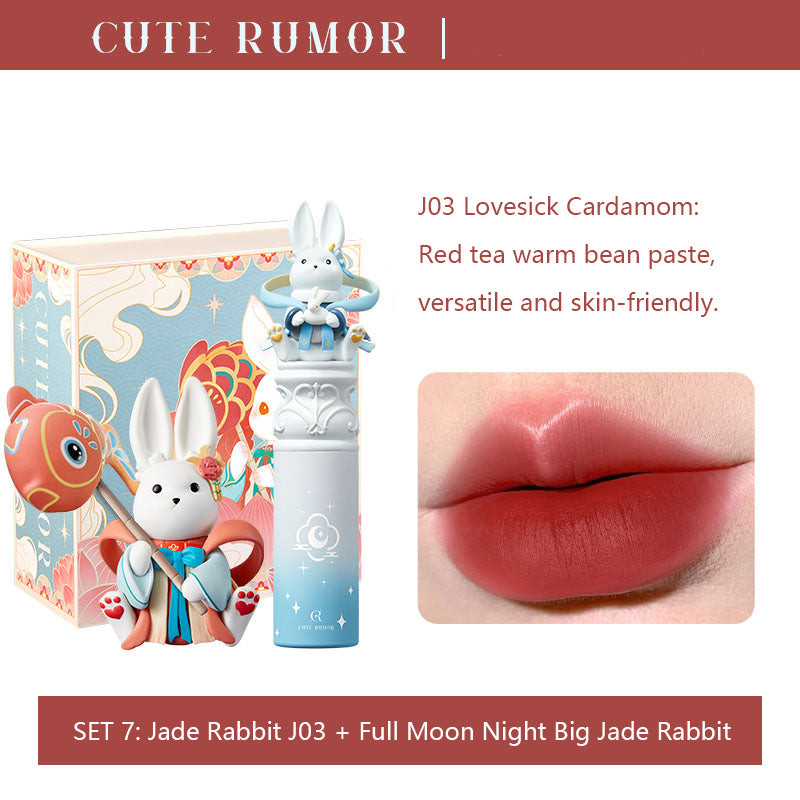 CuteRumor Mid Autumn Jade Rabbit Lipstick - Moisturizing Matte Lipstick with Long Lasting Wear, Perfect for Fall Makeup and Gift Giving