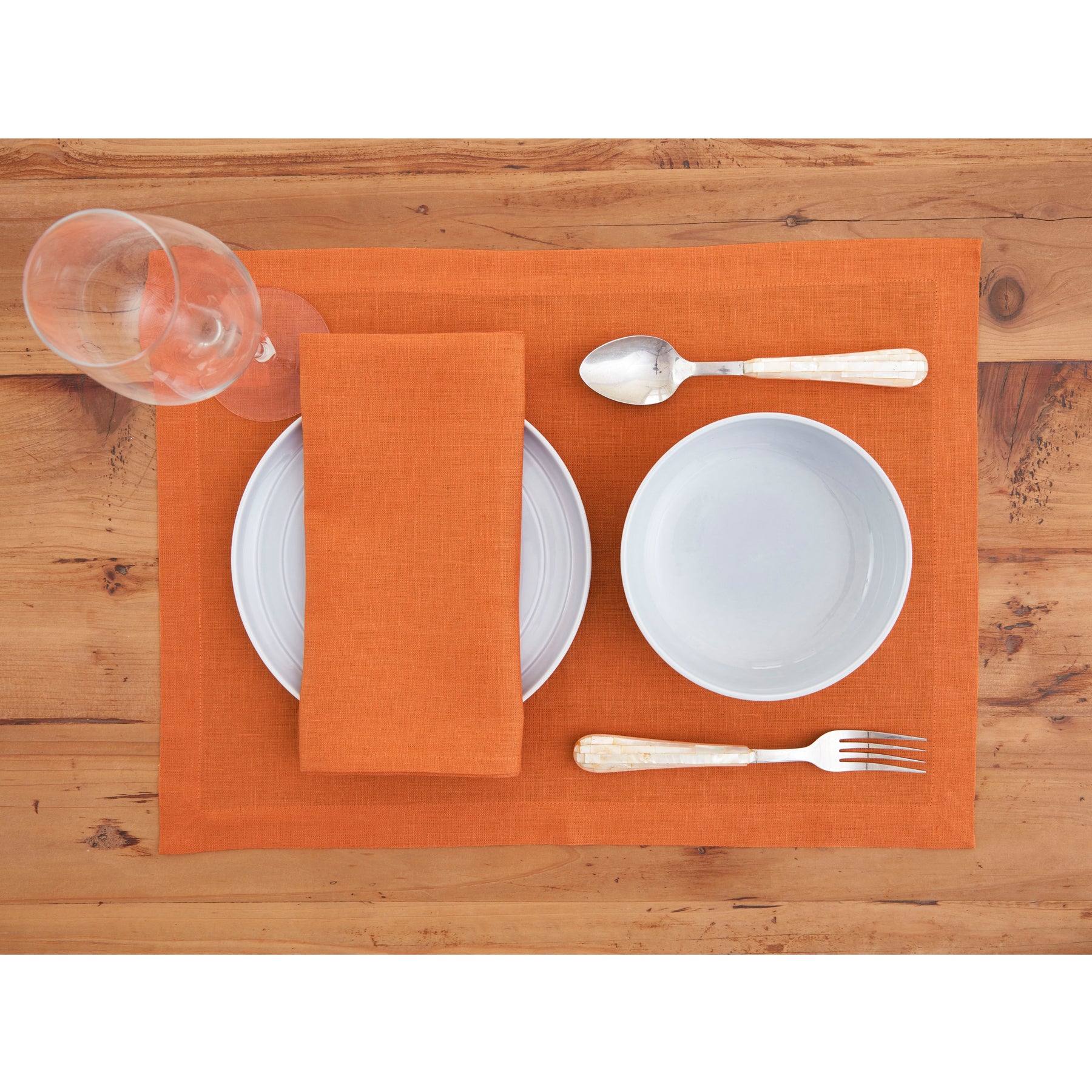 Eco-Friendly Linen Placemats Set of 6 - Premium Natural Table Mats for Dining, Kitchen, and Party Decor - Washable & Durable Home Tableware for Everyday Use and Special Occasions