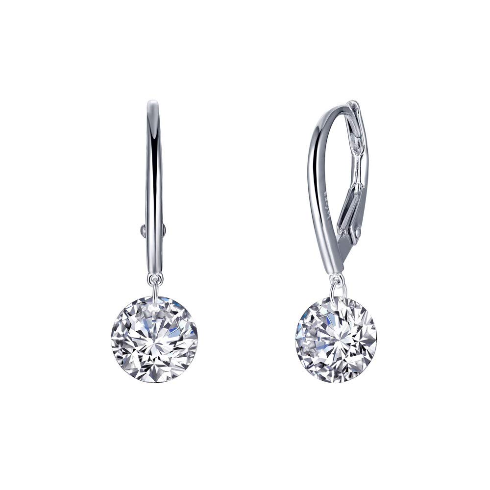 Lassaire in Motion Platinum-Plated Simulated Diamond Stud Earrings (3.34 CTTW) - Elegant Jewelry for Women, Perfect for Weddings, Parties & Special Occasions