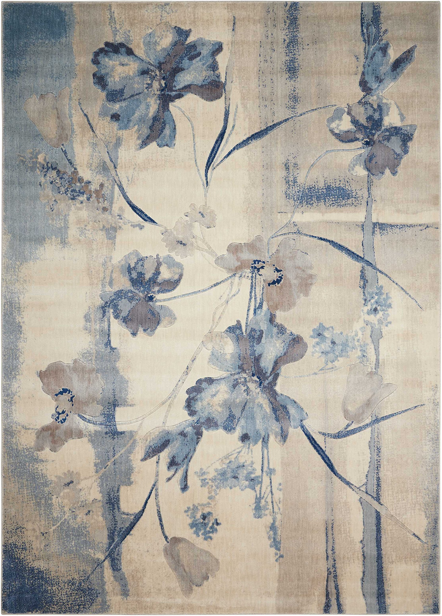 Nourison Somerset Floral Ivory/Blue 5'3