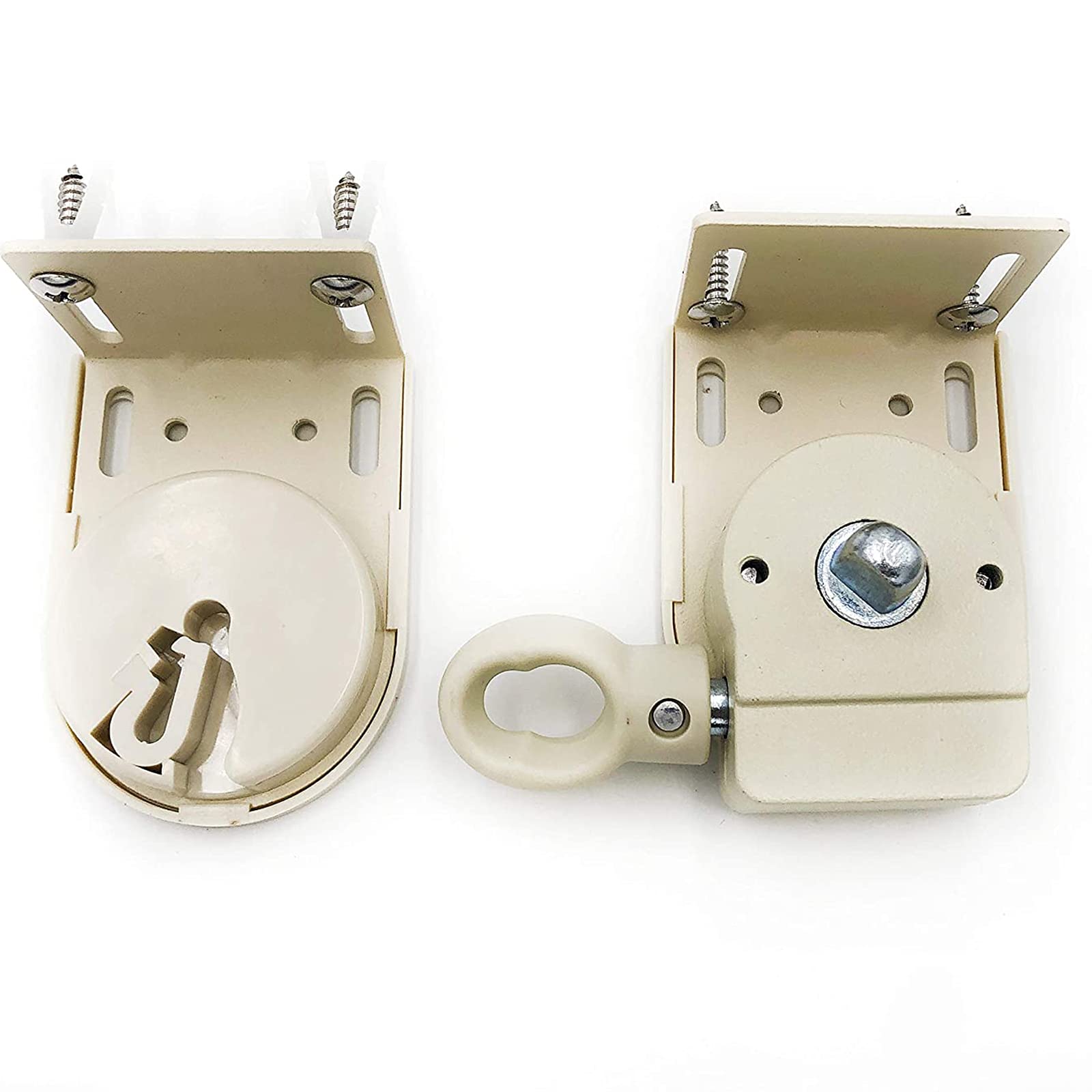 **Coolaroo Cordless Support Bracket for Outdoor Rolling Shutters & Blinds - Weather-Resistant Gear Transmission (Sand Color) - Perfect for Patio, Deck, and Sunroom Shades**