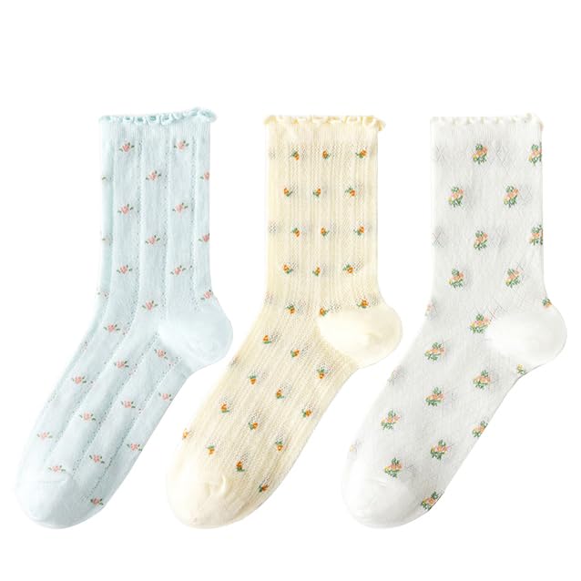 Breathable Women's Ankle Socks with Lace Trim & Floral Embroidery - Fashionable Sports Socks for Running, Yoga & Casual Wear
