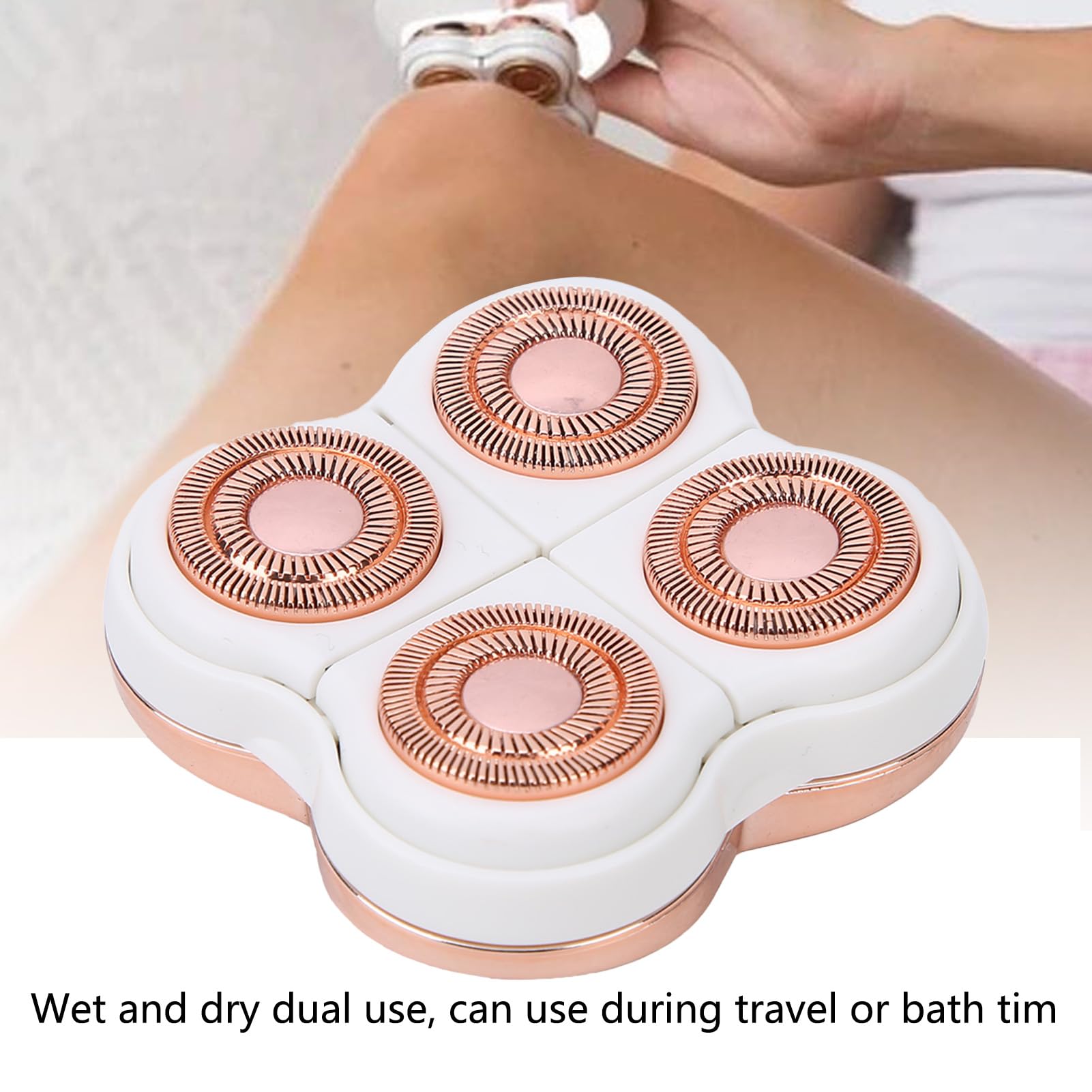 Women's Electric Hair Remover Replacement Head - 4-Blade Shaver Attachment for Body Hair Removal (Rose Gold) | Perfect for Smooth Legs, Underarms & Bikini Line