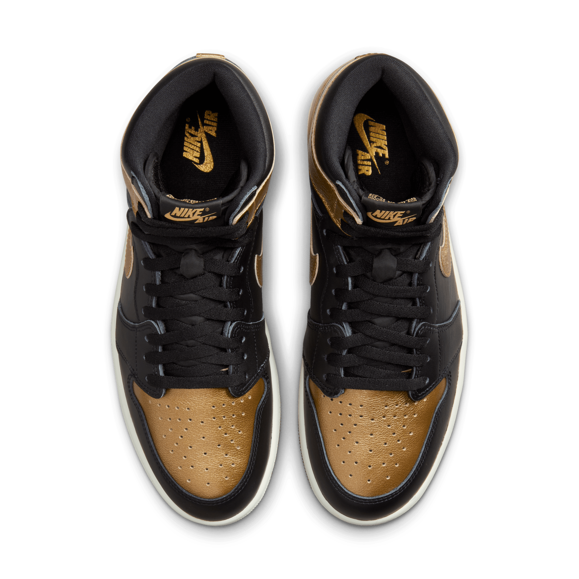 AIR JORDAN 1 RETRO HIGH OG Black Metallic Gold Sneakers - Men's Basketball Shoes for Streetwear & Casual Fashion | Perfect for Sneaker Collectors & Urban Style