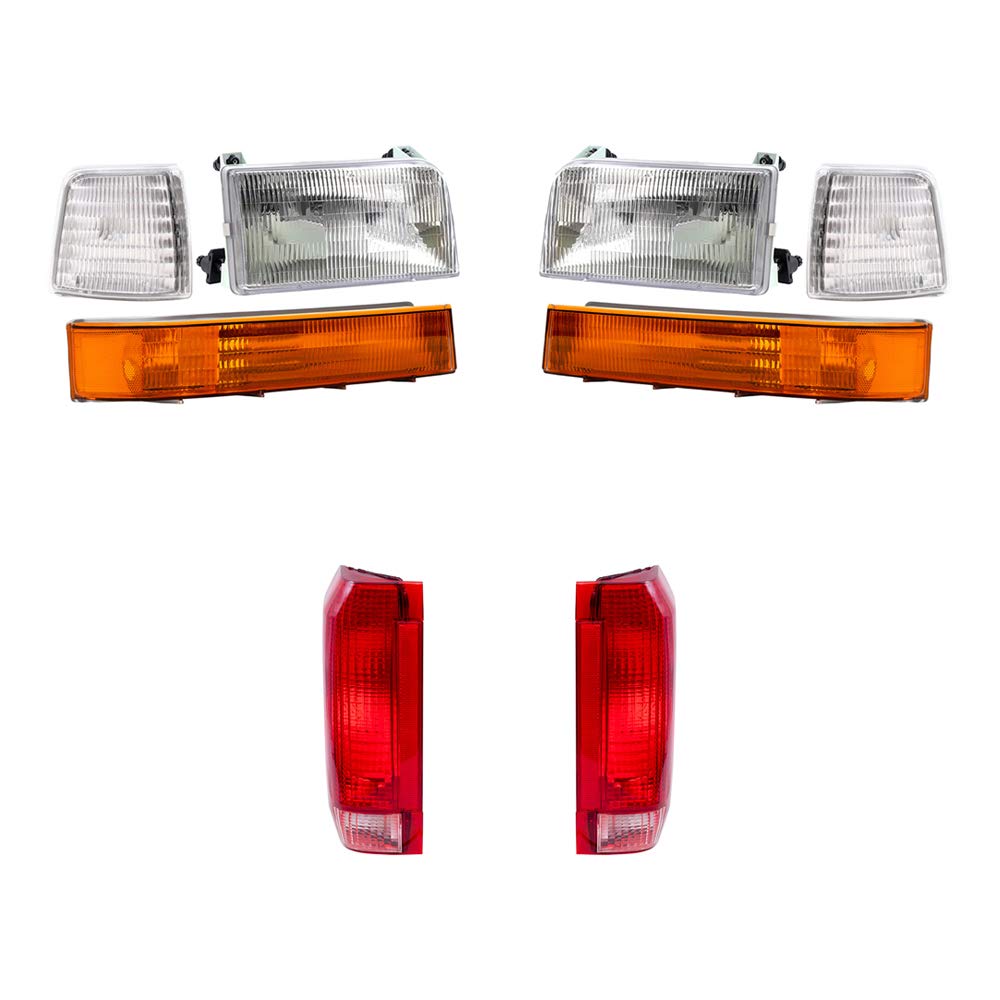 Brock Replacement 8-Piece LED Light Kit - Headlights, Tail Lights & Turn Signals for Cars, Trucks & SUVs | Perfect for Night Driving & Enhanced Vehicle Safety