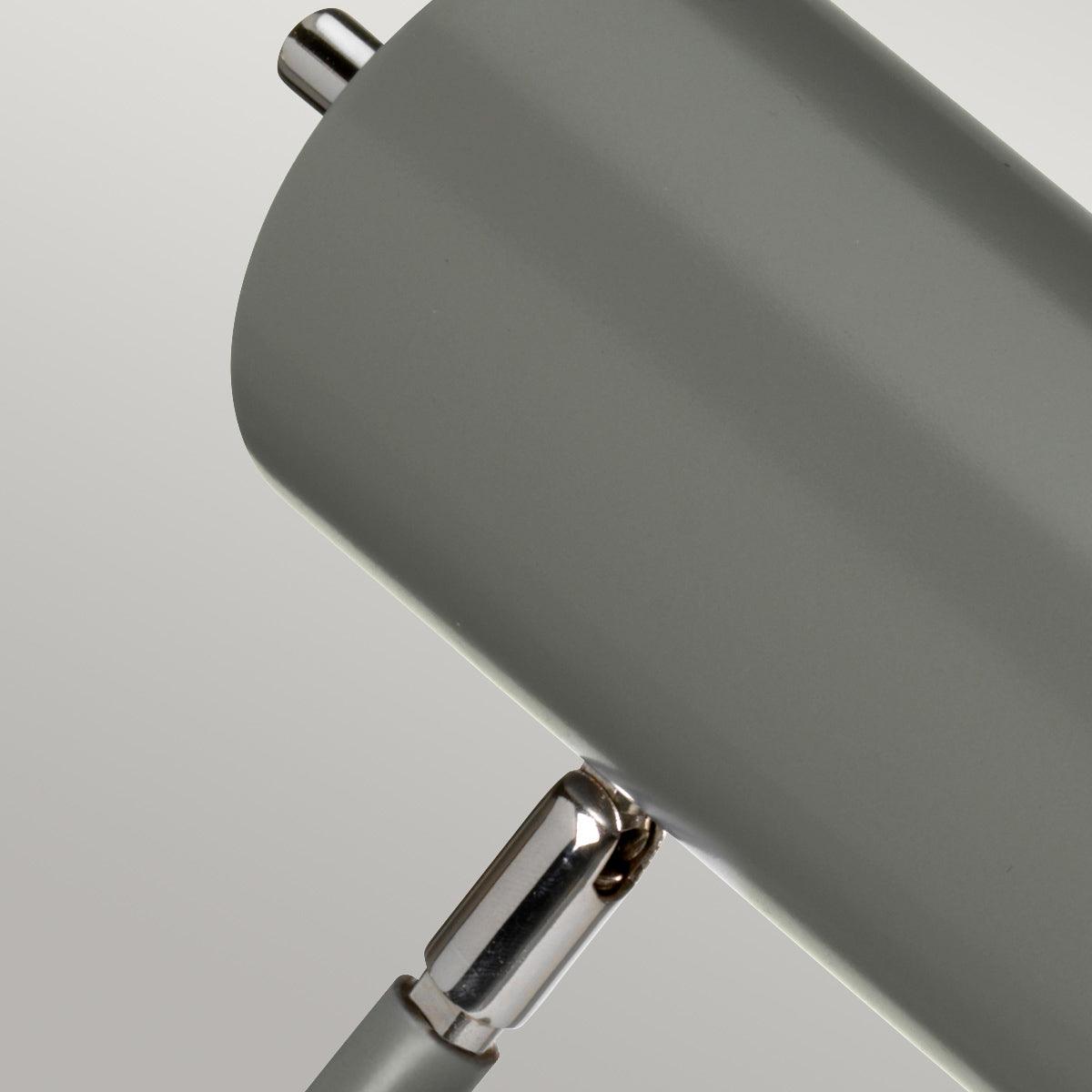 Elstead Quinto 1 Light Grey Polished Nickel Table Lamp - Modern Bedside Lighting for Bedroom, Living Room & Office Decor