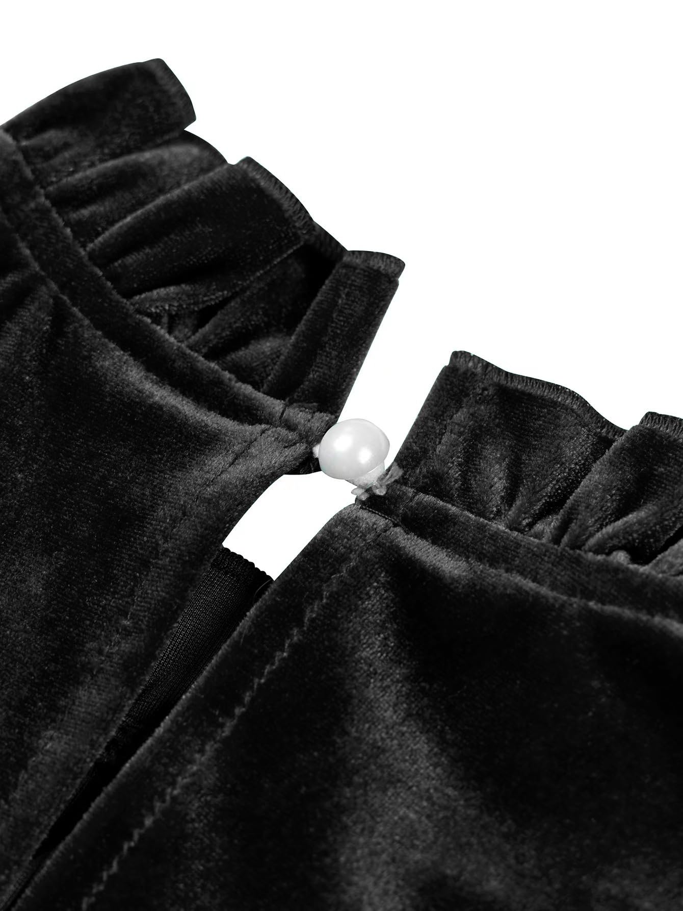 Jayscreate Women's 2023 Velvet Wrap Dress with Elastic Waist - Long Sleeve Formal Tunic for Wedding Guest, Fall Party & Special Occasions