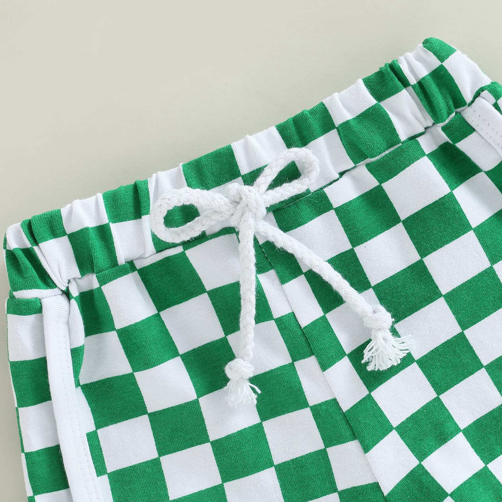 BOIBOKO Infant Baby Shorts - Cotton Breathable Checkerboard Print Athletic Shorts for Girls & Boys | Unisex Summer Playwear for Outdoor Activities & Playdates