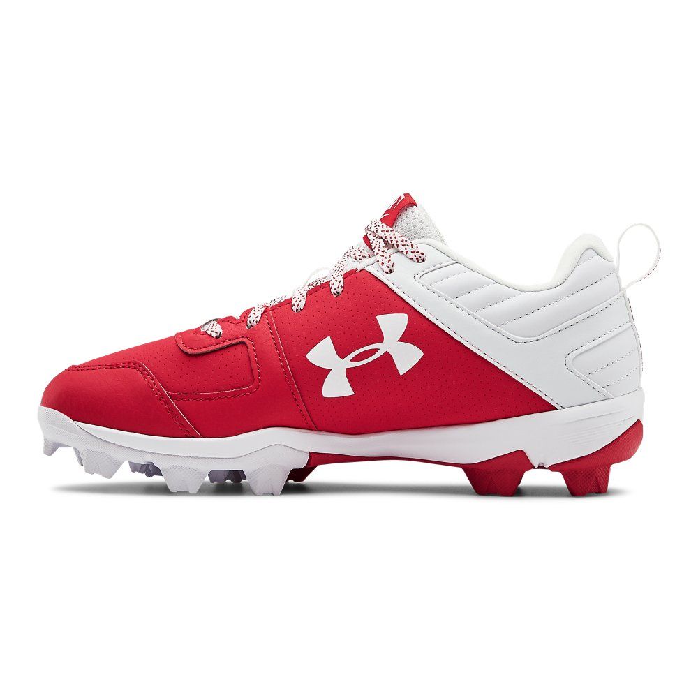 UA 2020 Youth Leadoff Low RM Red 3022072 600 - Boys' Baseball Cleats for Training & Games | Lightweight & Durable for Field Performance