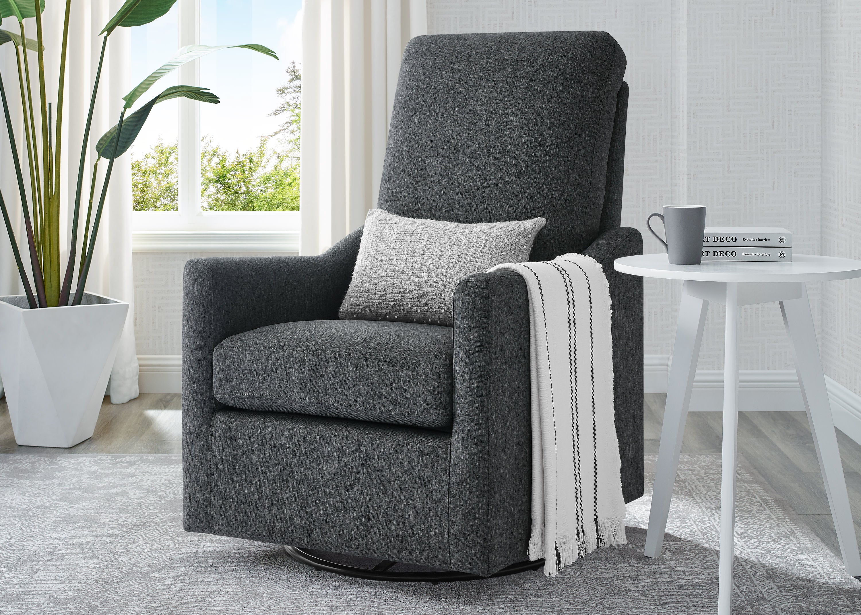 Adley Nursery Glider Swivel Rocker Chair - Comfortable Baby Rocking Chair for Nursery, Breastfeeding & Relaxation - Perfect for Nurseries, Bedrooms & Living Rooms