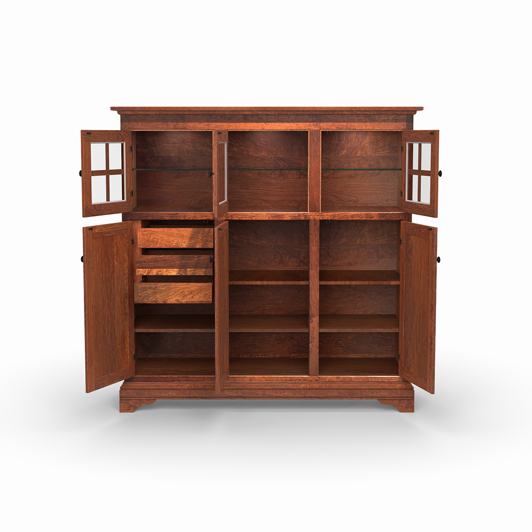 New England Style Wooden Cabinet - Rustic Farmhouse Storage for Kitchen, Bathroom & Living Room | Perfect for Organizing Dishes, Towels & Home Decor