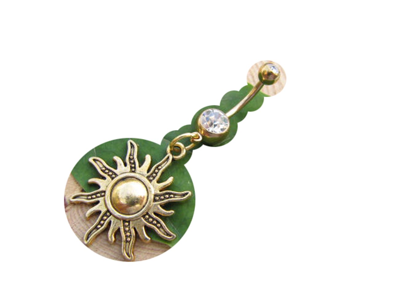 2Pcs Sunshine Belly Button Rings - Gold Sun Navel Piercing Jewelry for Women - Belly Button Rings for Summer Beach & Festival Outfits