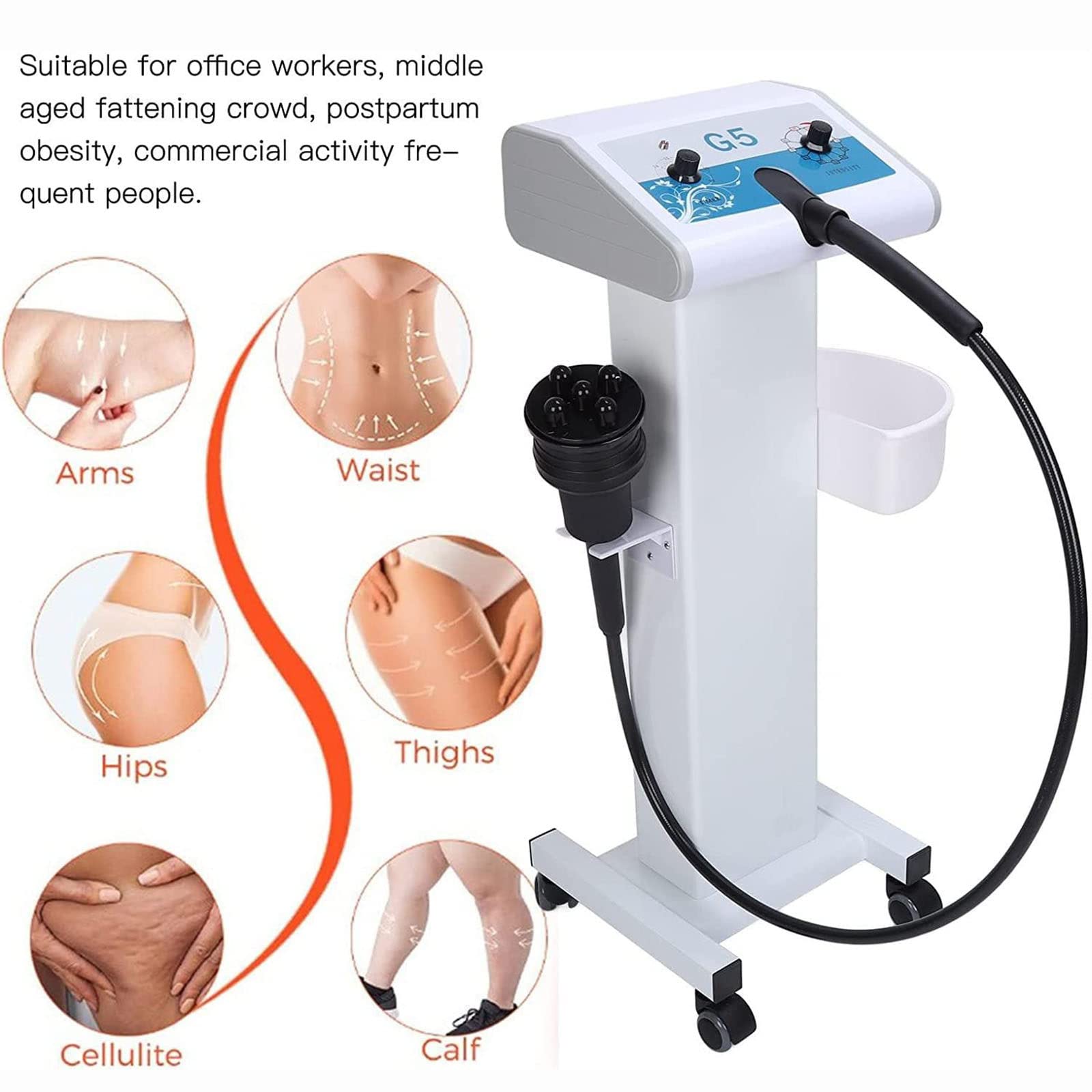 G5 Vibration Massage Machine for Full Body Weight Loss & Slimming - 5 Head Massager for Arms, Waist, Feet, Legs | Professional Beauty & Body Care Equipment for Home Spa, Relaxation & Pain Relief