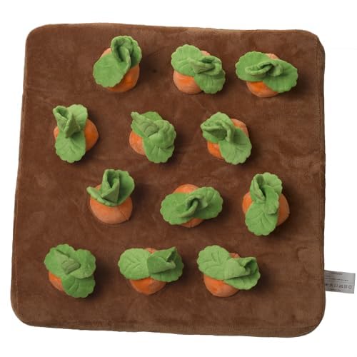 Interactive Dog Puzzle Toy - Plush Carrot Snuffle Mat for Mental Stimulation & Slow Feeding | Fun Enrichment Activity for Small & Large Dogs | Indoor & Outdoor Use