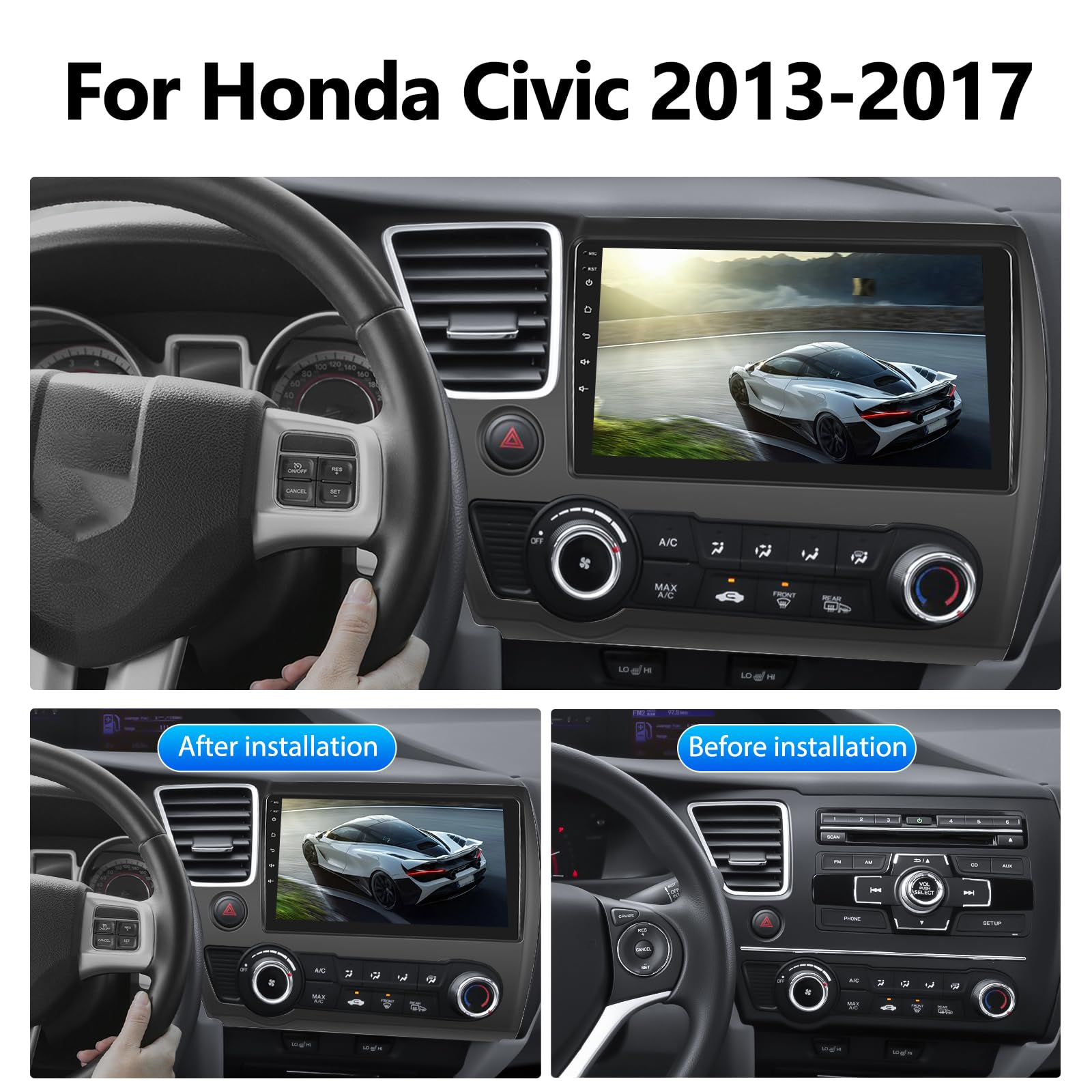 2+64GB Android 13 Car Stereo for Honda Civic 2013-2017 | 9