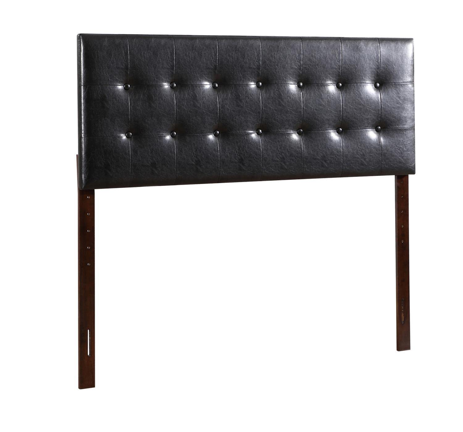 Modern Black Tufted Upholstered Panel Headboard for Bedroom - Super Nova Design, Queen/King Size, Luxury Bed Frame Accent for Master Suite & Guest Room Decor