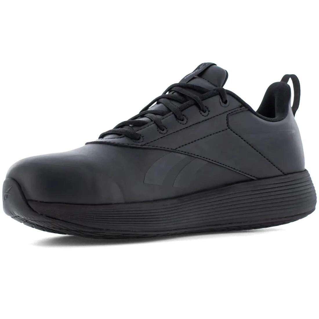 DMXair Comfort+ Composite Toe Athletic Work Shoes for Men - Lightweight Safety Shoes with Cushioning Technology - Ideal for Construction, Warehouse & Industrial Work (Black)