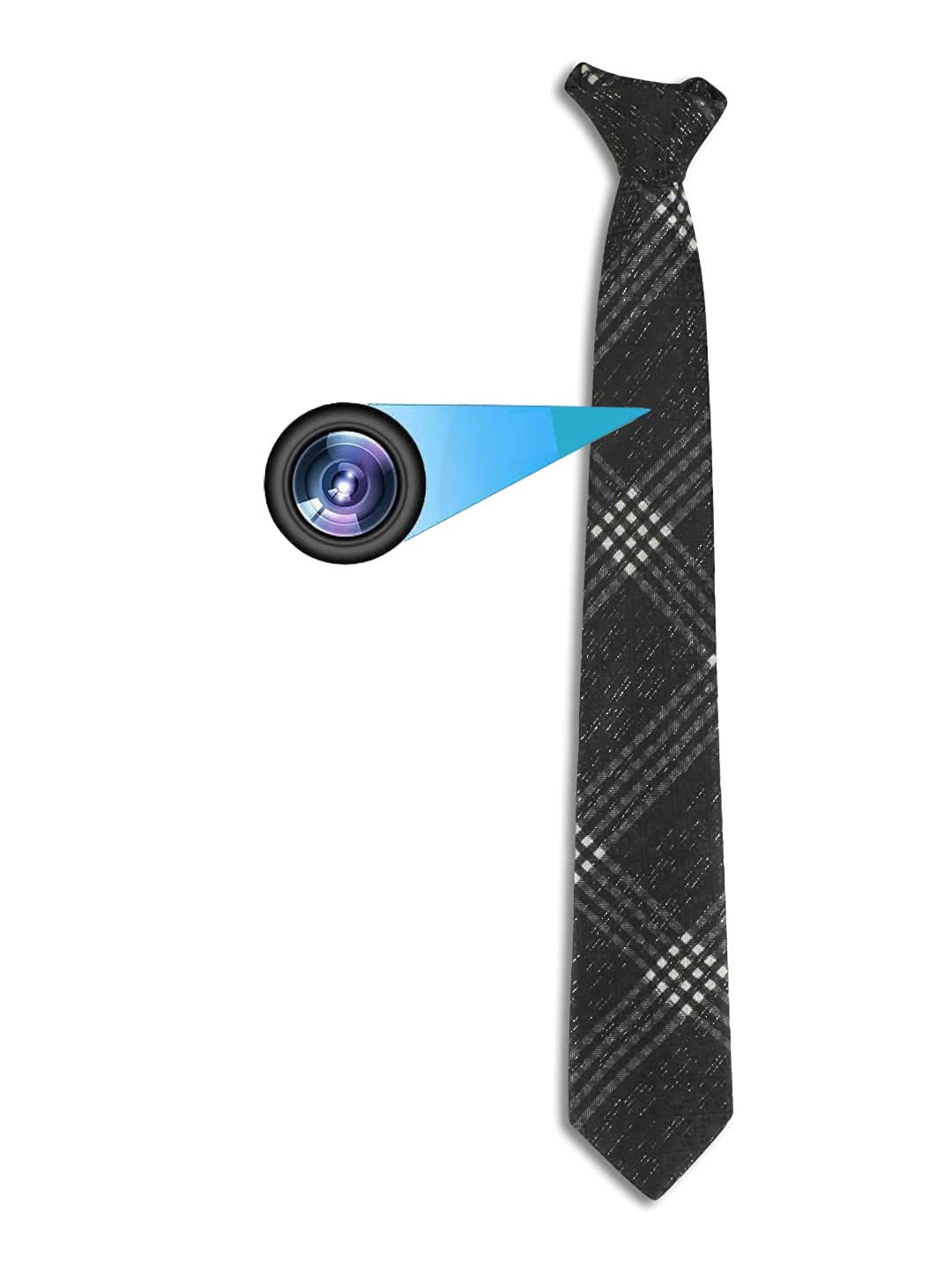 Smars® Secret Office Spy Tie - Wearable WiFi HD Hidden Camera for Covert Surveillance, Business Meetings & Security Monitoring