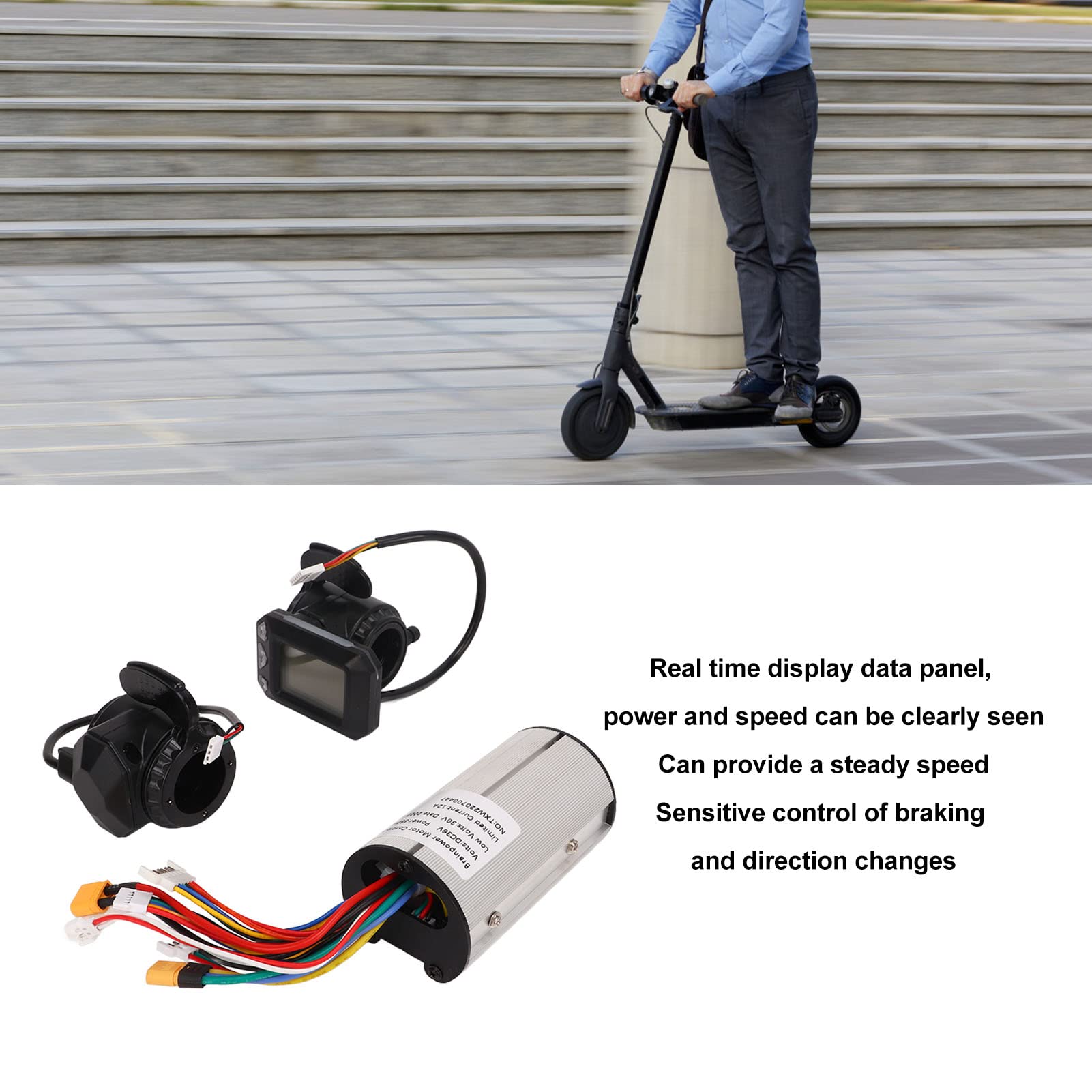 36V 350W Brushless Motor Controller Kit with LCD Display - Waterproof E-Bike & Scooter Speed Controller for Electric Bicycles, Scooters - Perfect for Commuting, Off-Road Adventures & Urban Transportation