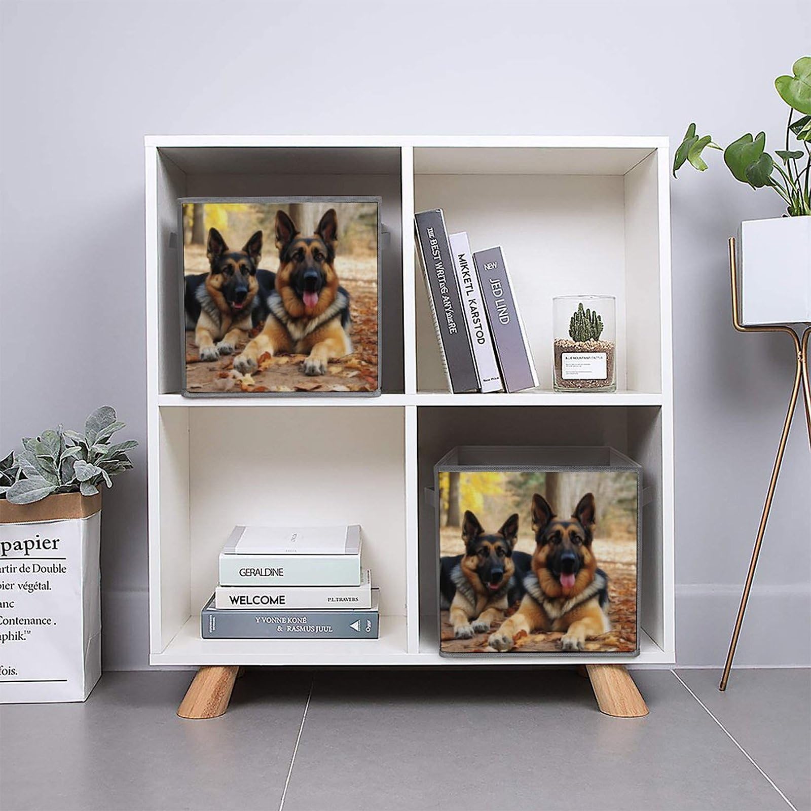 6-Pack Collapsible Storage Bins for German Shepherd Dog Lovers - Large Closet Organizer with Handles, Foldable Storage Baskets for Home Organization (Perfect for Pet Supplies, Clothing, Toys & Household Items)