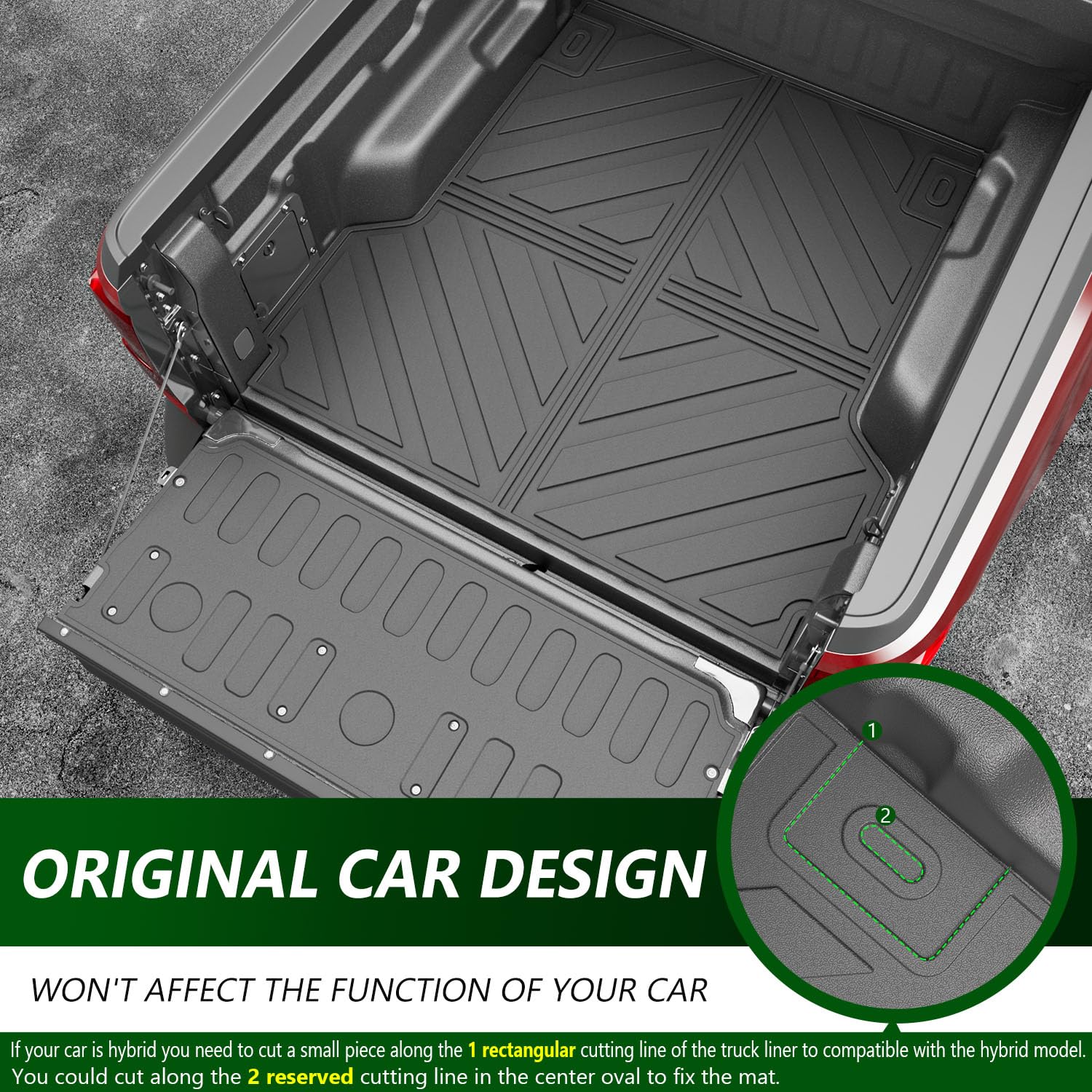 **2022-2025 Ford Maverick Truck Bed Mat & Tailgate Liner Set - Heavy Duty Cargo Mat for Gas & Hybrid Models | Durable Non-Slip Protection for Pickup Bed & Tailgate | Perfect for Hauling, Camping & Work**