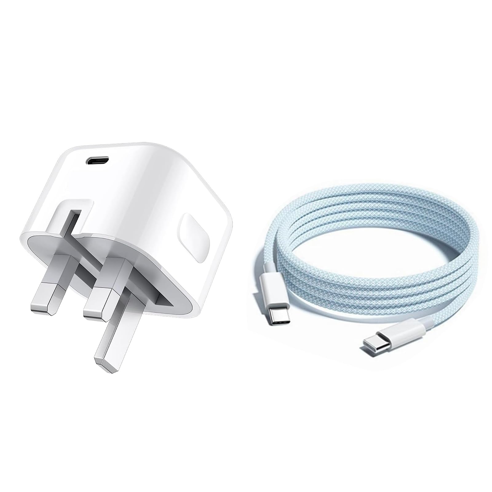 20W USB C Fast Charger with 2M Cable - PD 3.0 Quick Charge for iPhone 16/15/14 Series, iPad Pro/Air/Mini, Apple Watch - UK Power Adapter | Perfect for Home, Office & Travel Charging