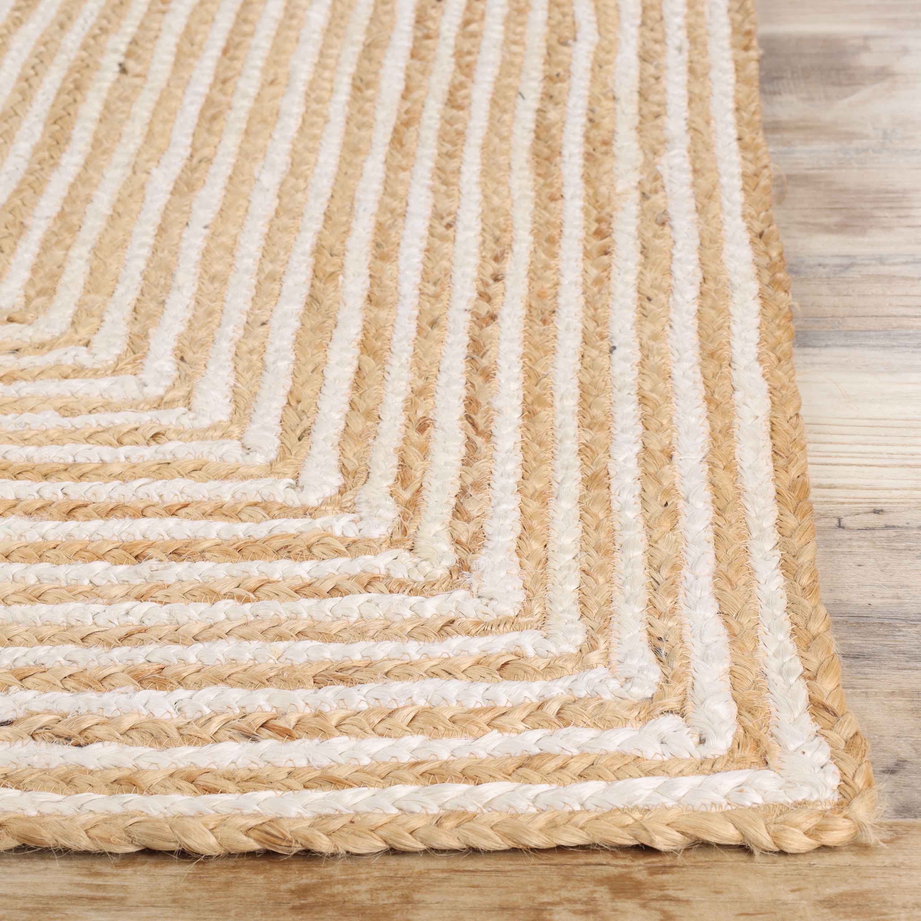 Braided Jute Reversible Handwoven Rug - Natural Fiber Indoor/Outdoor Area Rug for Living Room, Bedroom, Patio & Deck - Eco-Friendly Home Decor