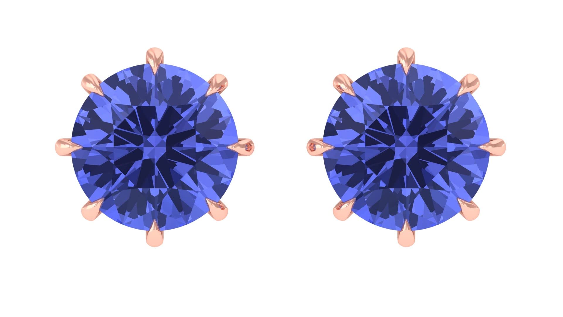 4.5 MM Natural Tanzanite Solitaire Stud Earrings for Women, 3/4 CT Blue Tanzanite 14K Solid Gold Earrings – Perfect for Weddings, Anniversaries & Special Occasions