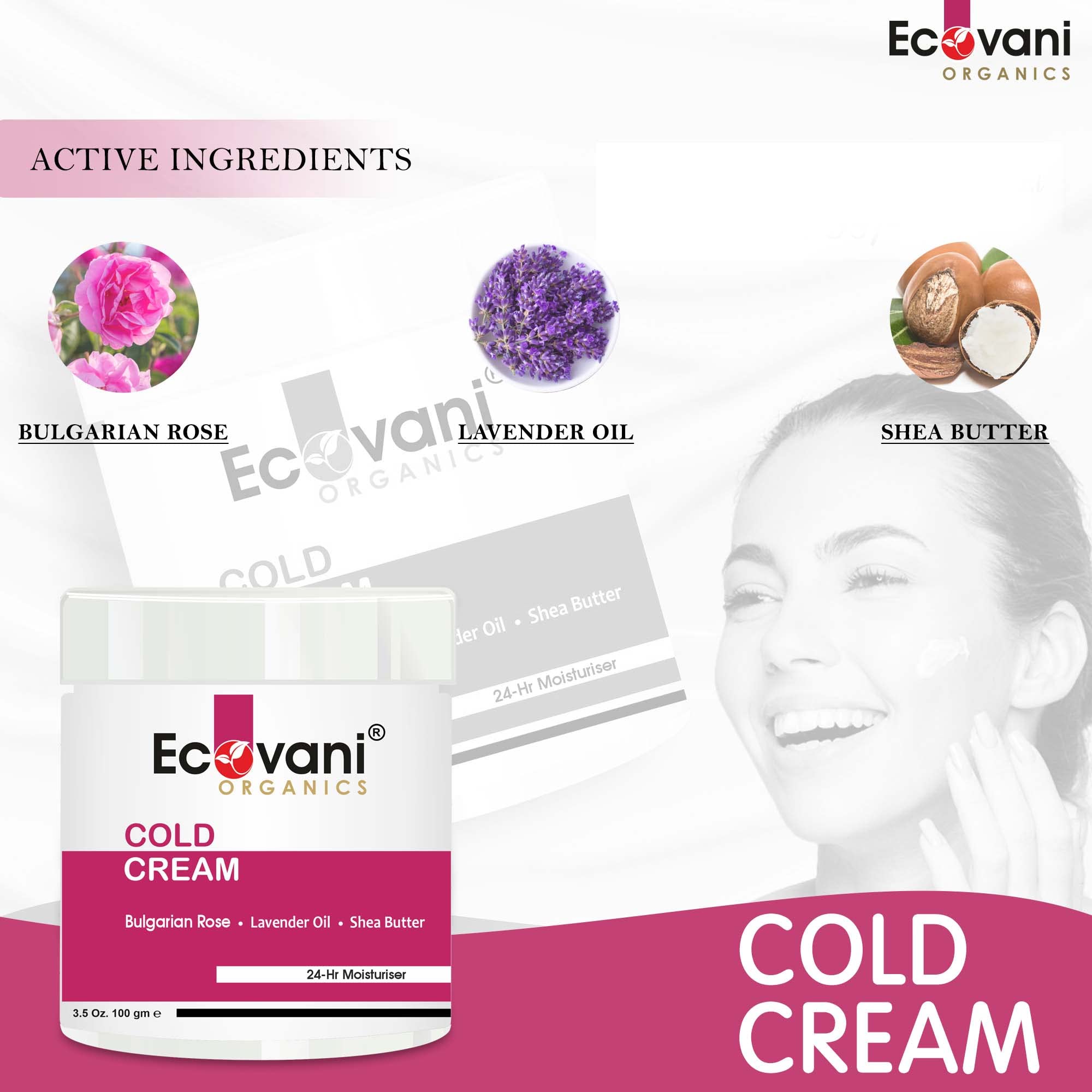 Nourishing Cold Cream for Radiant Skin with Bulgarian Rose, Lavender Oil & Shea Butter - 100g | Deep Hydration for Dry & Sensitive Skin | Perfect for Night Care & Winter Skincare Routine