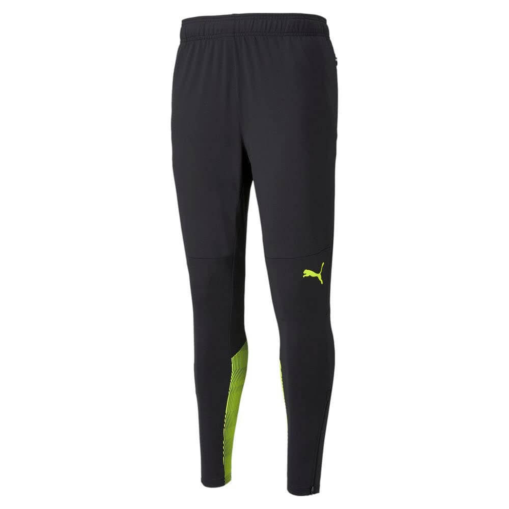 PUMA Borussia Dortmund 2021-22 Men's Soccer Training Pants - Black & Safety Yellow - Official Bundesliga Football Joggers for Fans & Players - Perfect for Matchday, Training & Casual Wear