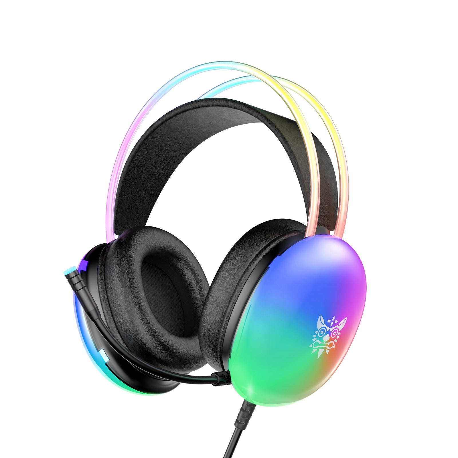 ONIKUMA X25 RGB Cat Ear Gaming Headset with Microphone - Wireless Over-Ear Headphones for PC, PS4, PS5, Switch - Cute LED Light Gaming Headphones for Girls, Streaming, Live Broadcasting