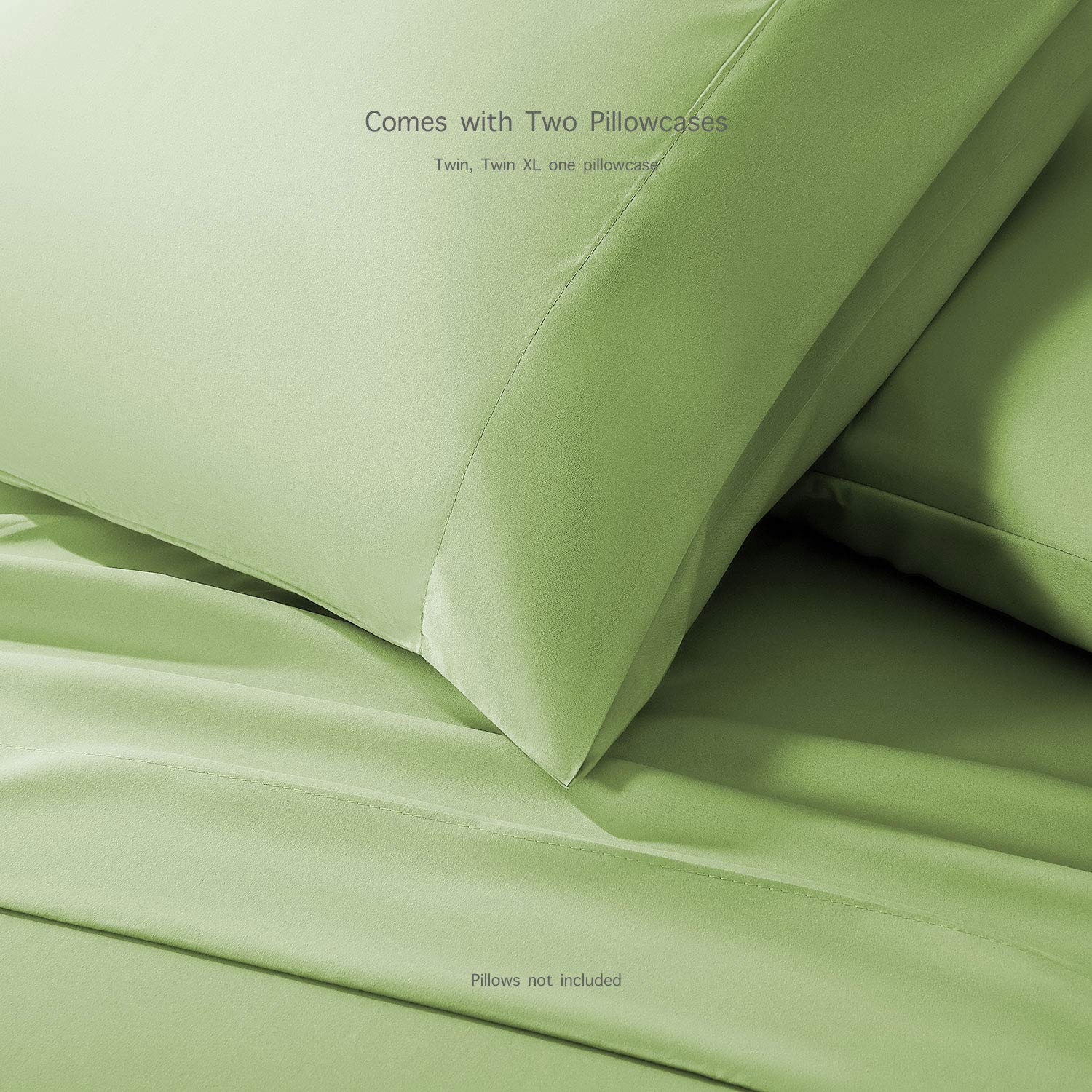 BASIC CHOICE Twin Size Sheet Set - Breathable & Cooling Bed Sheets for Kids & Teens - 3 Piece Luxury Hotel Quality Bedding - Extra Soft Deep Pocket Wrinkle Free Sage Sheets - Perfect for Dorm Rooms, Guest Beds & Sleepovers